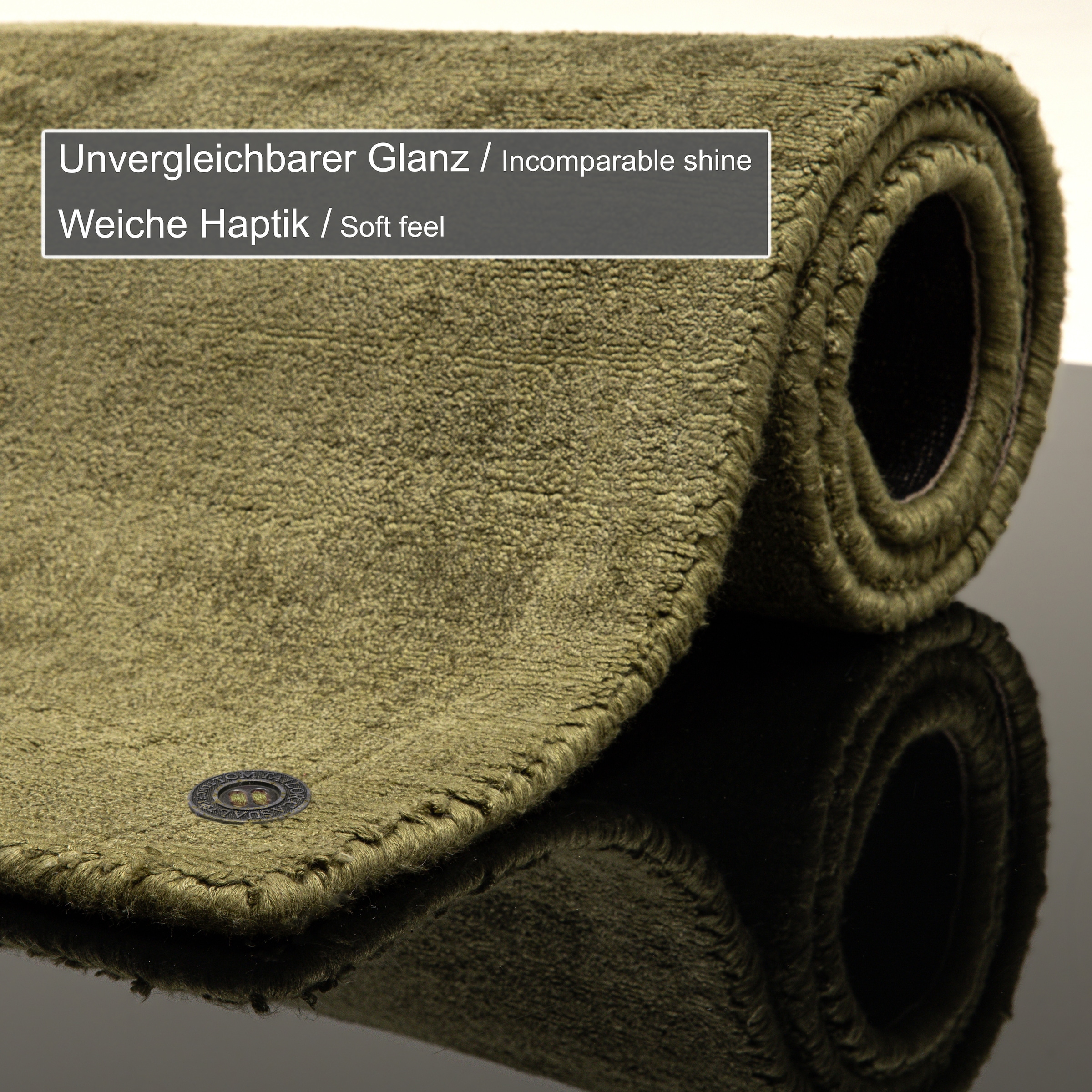 TOM TAILOR HOME Tapis »Shine uni« Rectangulaire 8 mm Höhe Tapis tissé à la main, 100 % viscose, tissé à la main, avec un éclat élégant
