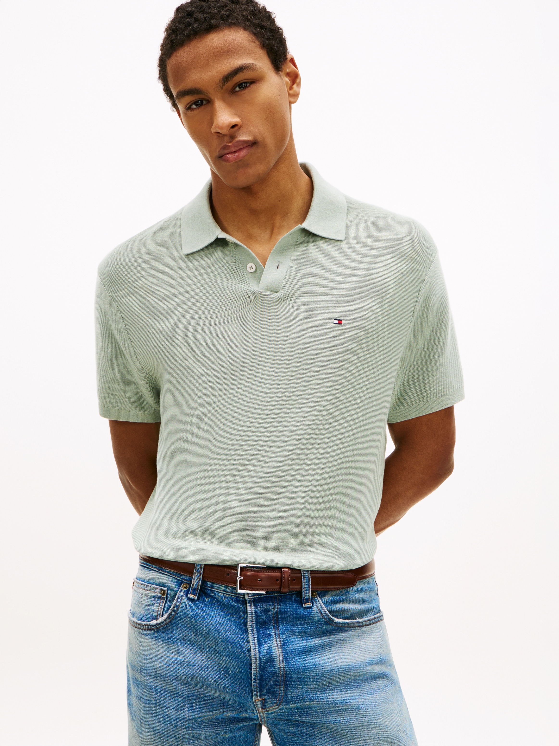 Tommy Hilfiger Polokragenpullover »COOL TOUCH STRUCTURE« Regular fit mit Polokragen