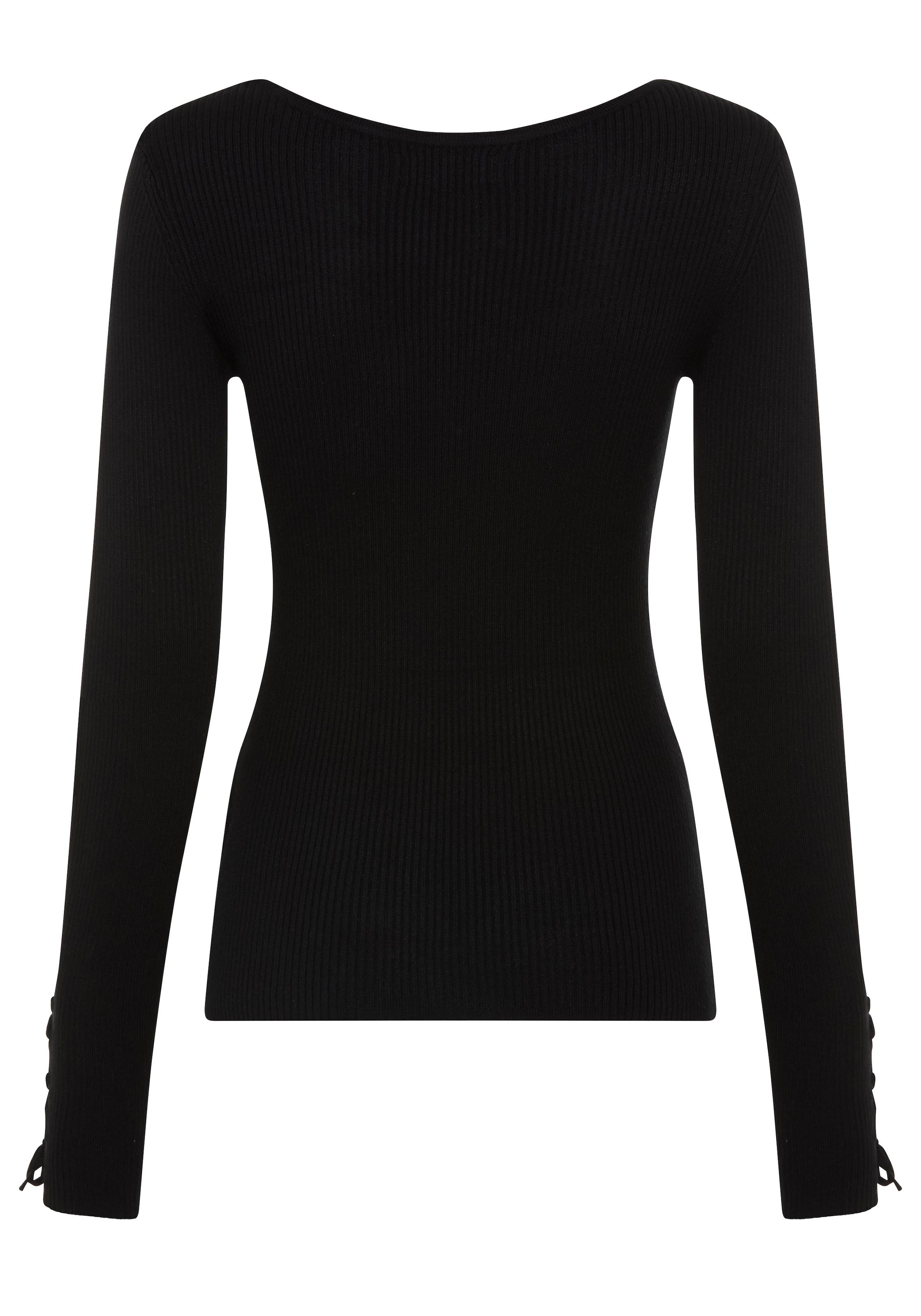 Melrose Pull en tricot coupe féminine en côte avec laçage