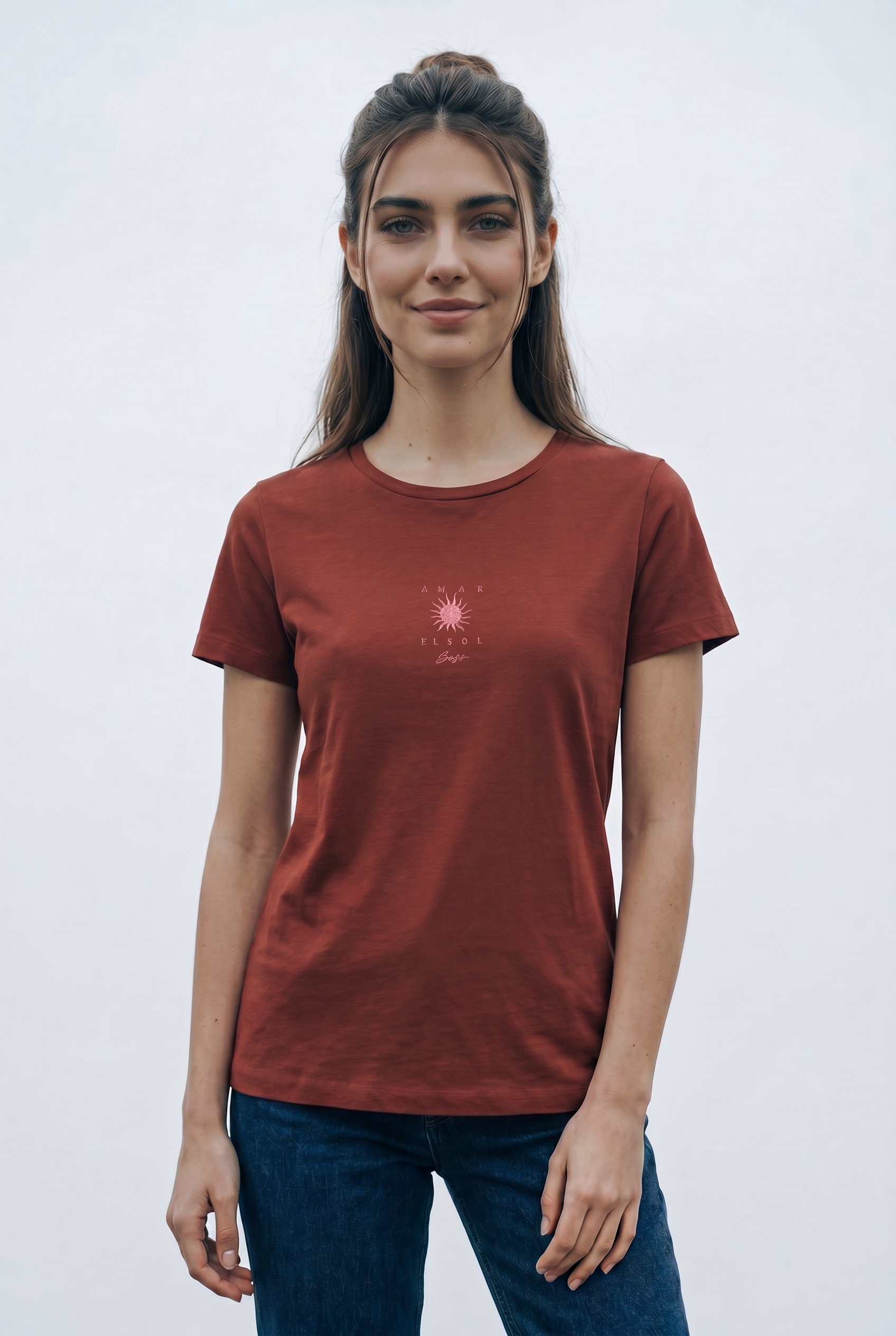 BOSS ORANGE T-Shirt »Elove Premium Damenmode« im Slim Fit, bestickt