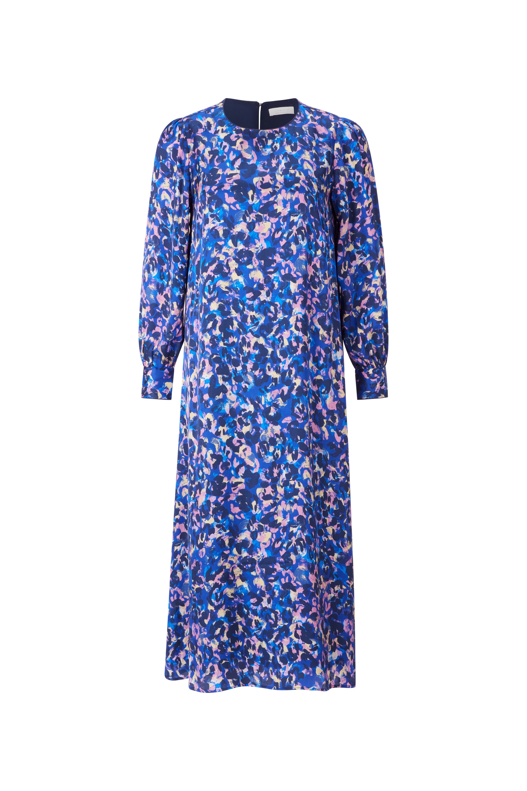 RICHROYAL Robe midi mit künstlerischem Colour-Leo-Print