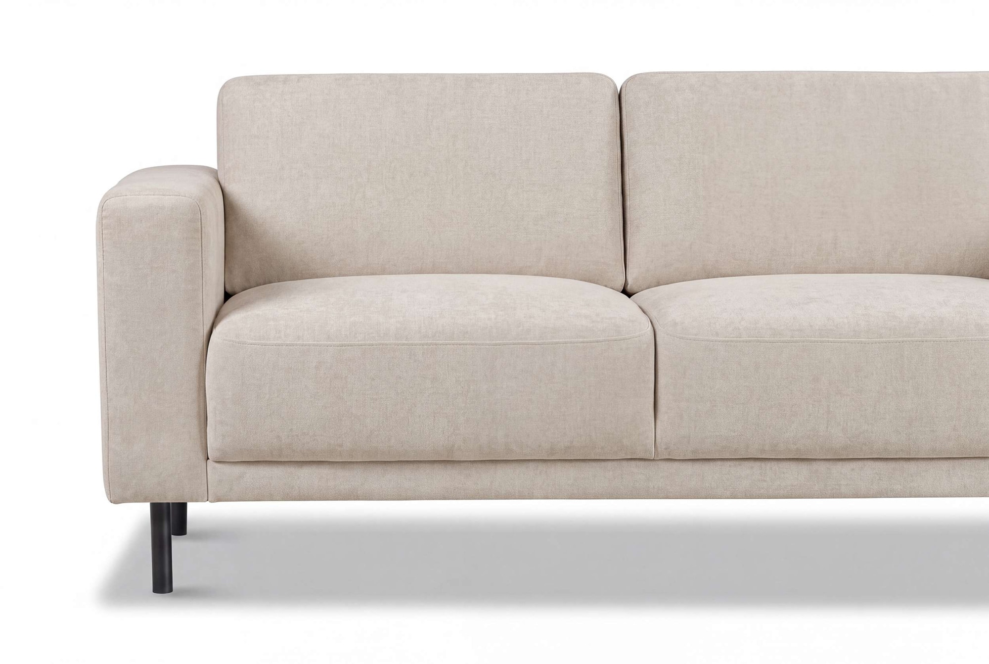 GOODproduct 2,5-places »Sveeva, Kompaktsofa, B.183 cm, schwarze Metallfüsse« tissu structuré durable, avec suspension ondulée, plusieurs couleurs