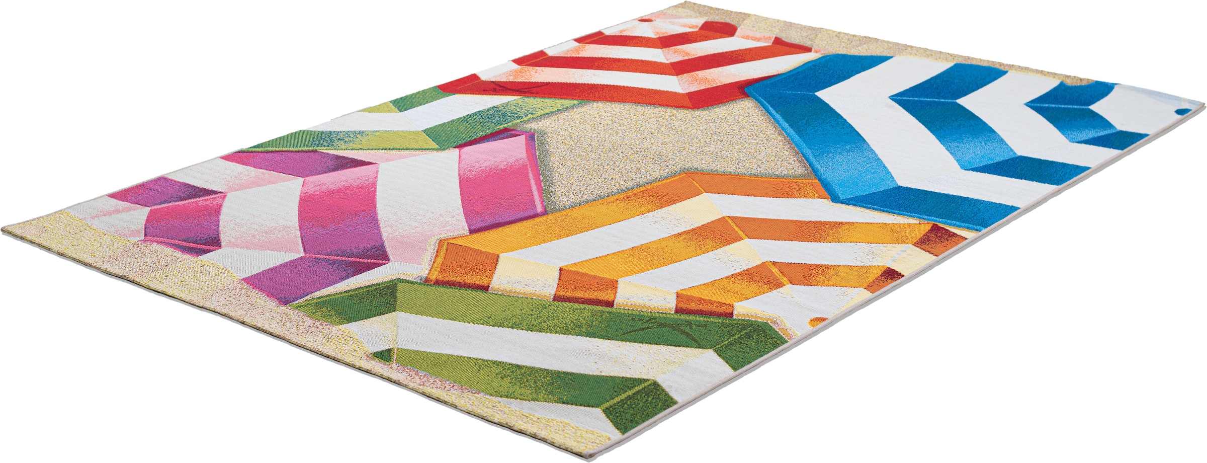 Sansibar Tapis »Rantum Beach SA-019« Rectangulaire 5 mm Höhe Flachgewebe, modernes Design, Sonnenschirme, In- und Outdoor geeignet
