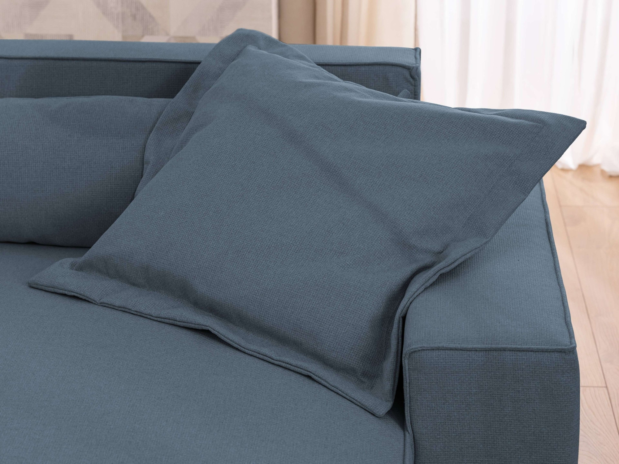 GOODproduct Canapé d'angle »KINLEE Design-Sofa mit Recamiere rechts/links, Masse B/T/H 251/144/70cm« L-Form mit Wellenunterfederung, ohne Bettfunktion, modern und beguem