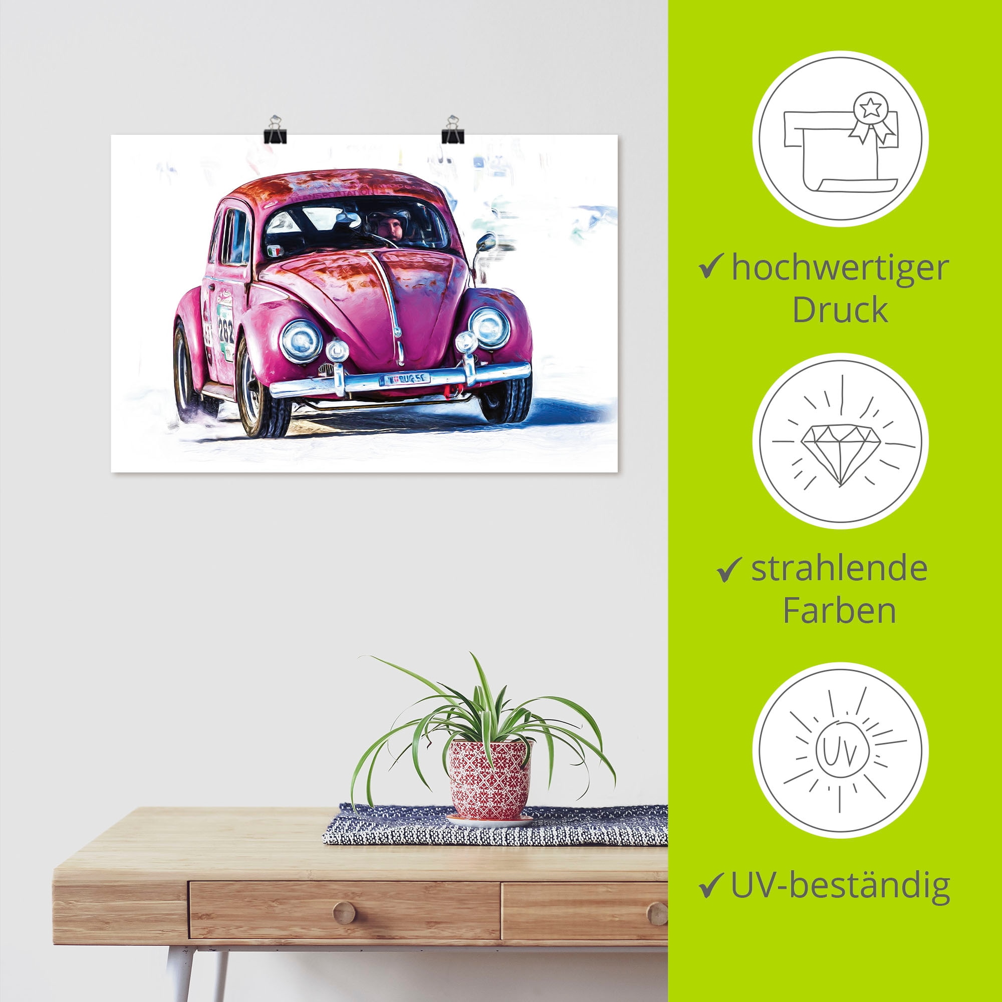 Artland Poster »Kleiner Flitzer« Auto 1 Stk. tlg. ohne Rahmen