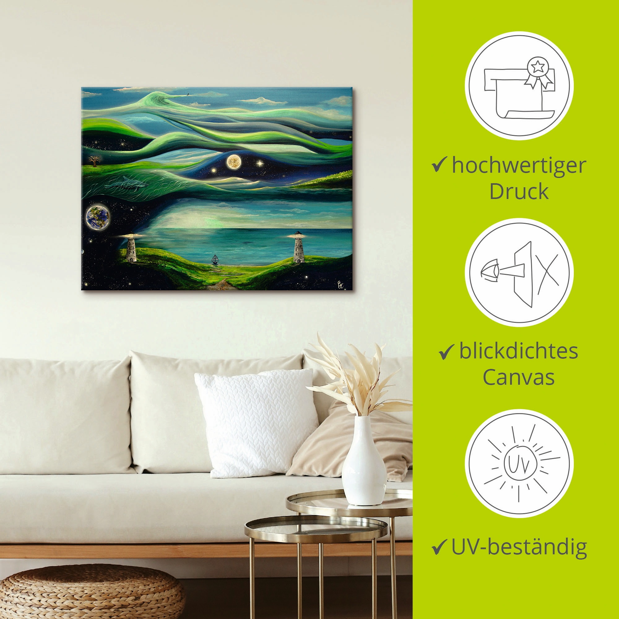 Artland Tableau sur toile »Verschiedene Leben« 1 cuis tlg. auf Holzrahmen gespannt