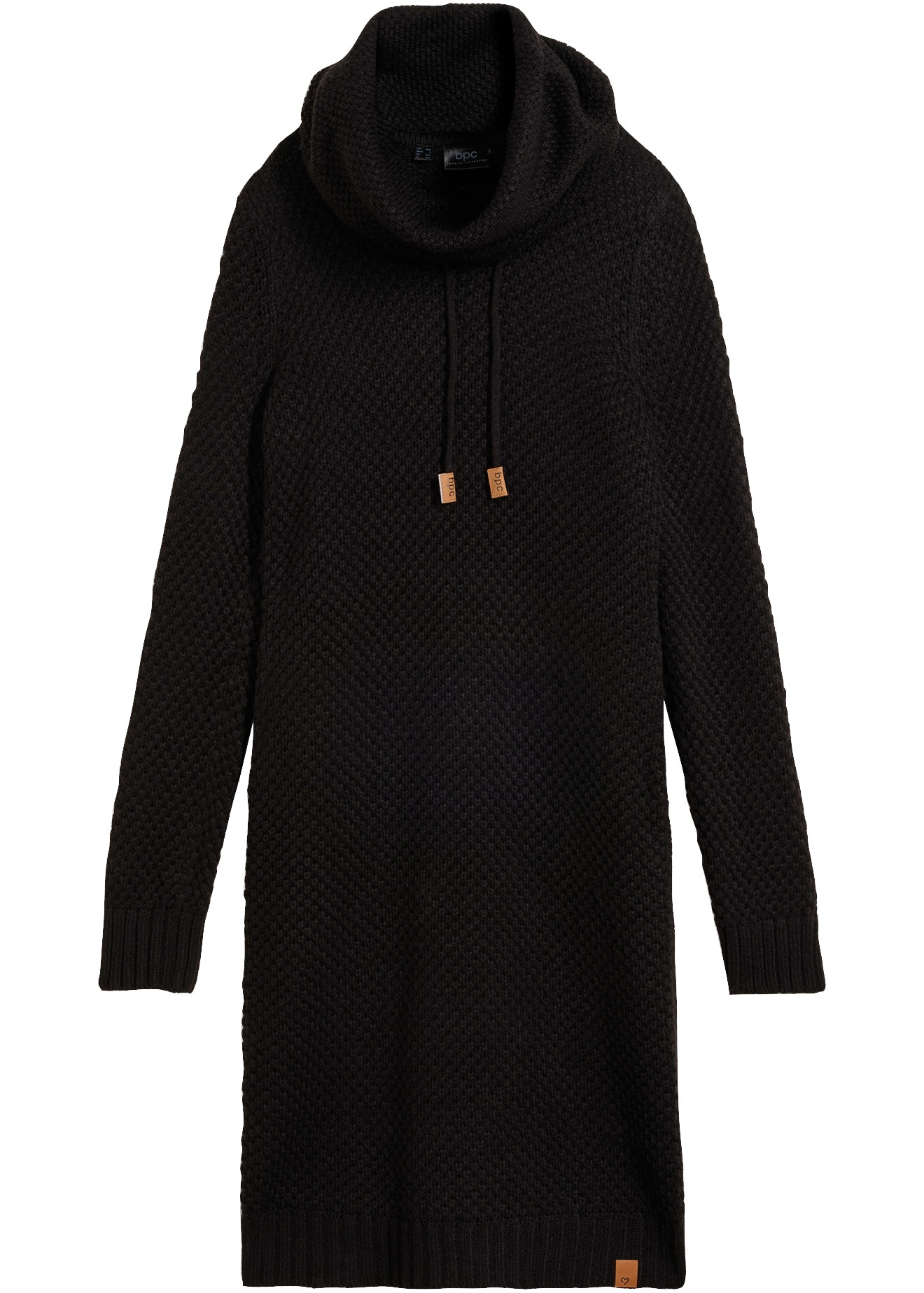 bonprix Robe en tricot »Strickkleid mit Schalkragen« longueur genou, avec col châle, coupe slim fit