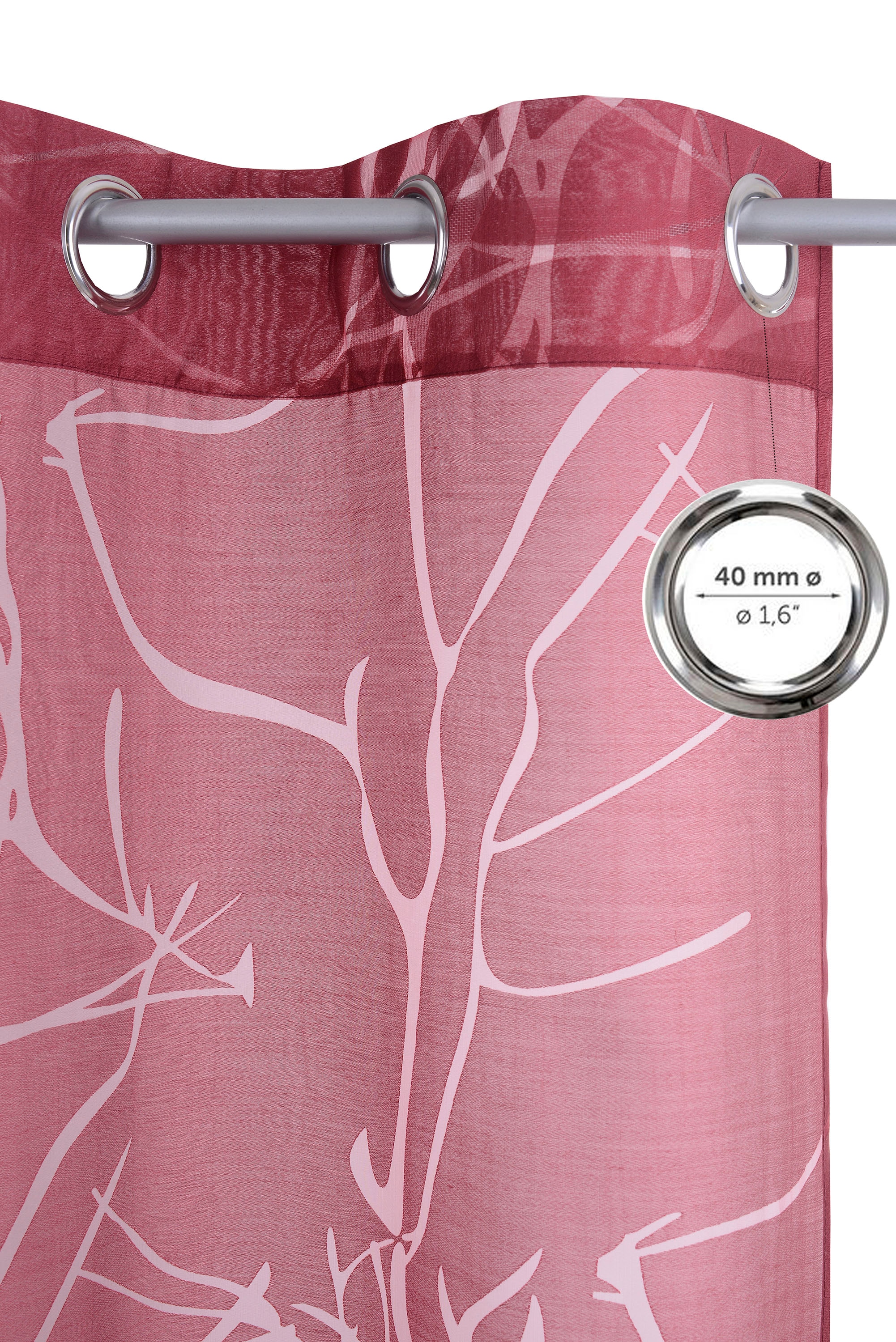 my home Gardine »Anna« Ösen 1 Stk. tlg. Bestseller, Äste-Motiv, Viskose, Polyester