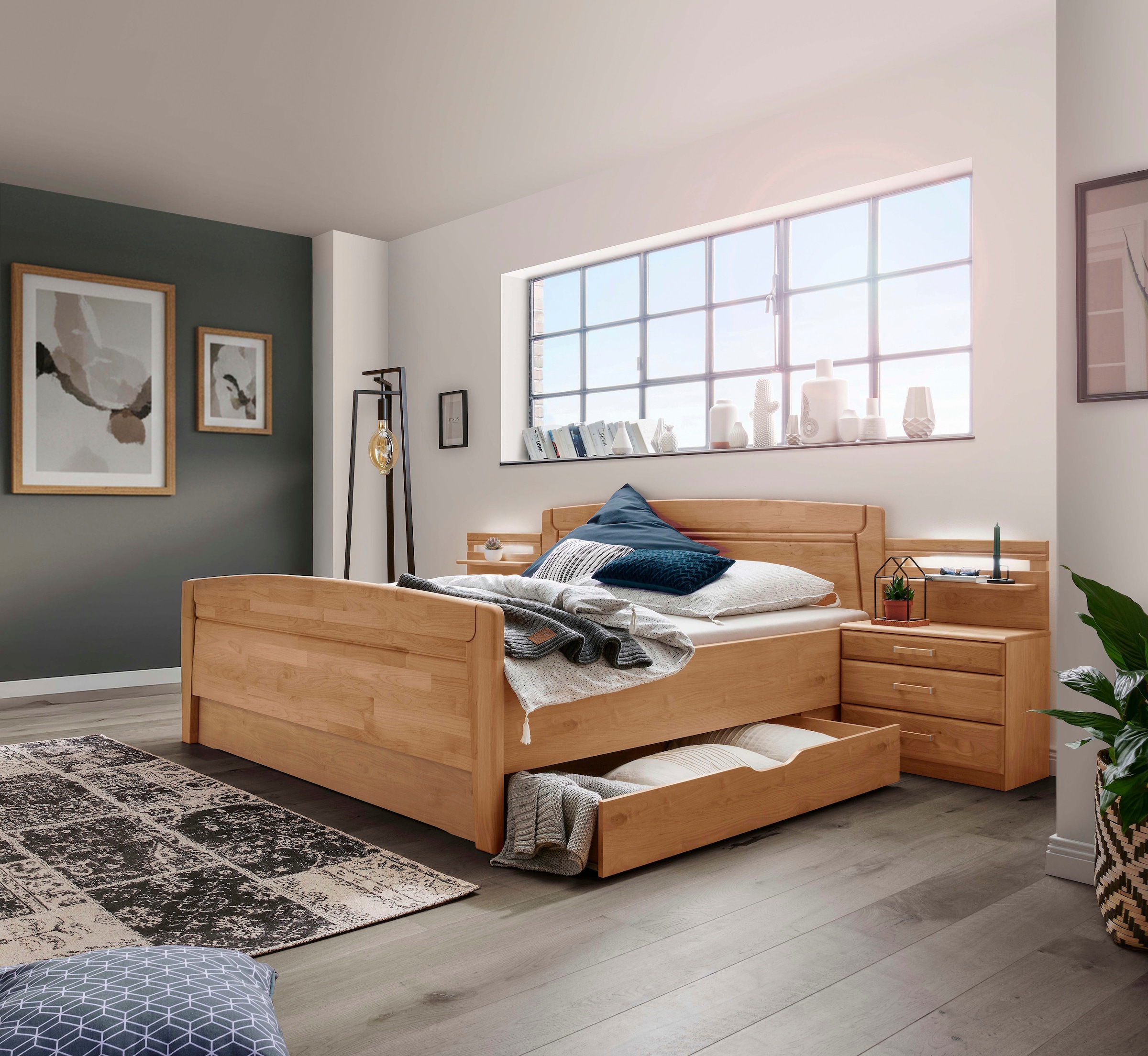 WIEMANN Tiroir »Lausanne, Bettschubkasten, Bettkasten, Schublade« 140 x 15 x 61 cm (B/H/T), MADE IN GERMANY,  Erle Nachbildung, maximale Belastung 20 Kg