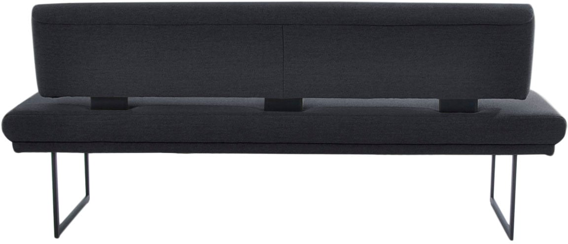 K+W Komfort & Wohnen Polsterbank »Longbeach« 1 Stk. tlg. mit Metallkufen in schwarz Struktur, in der Breite 204cm oder 224cm