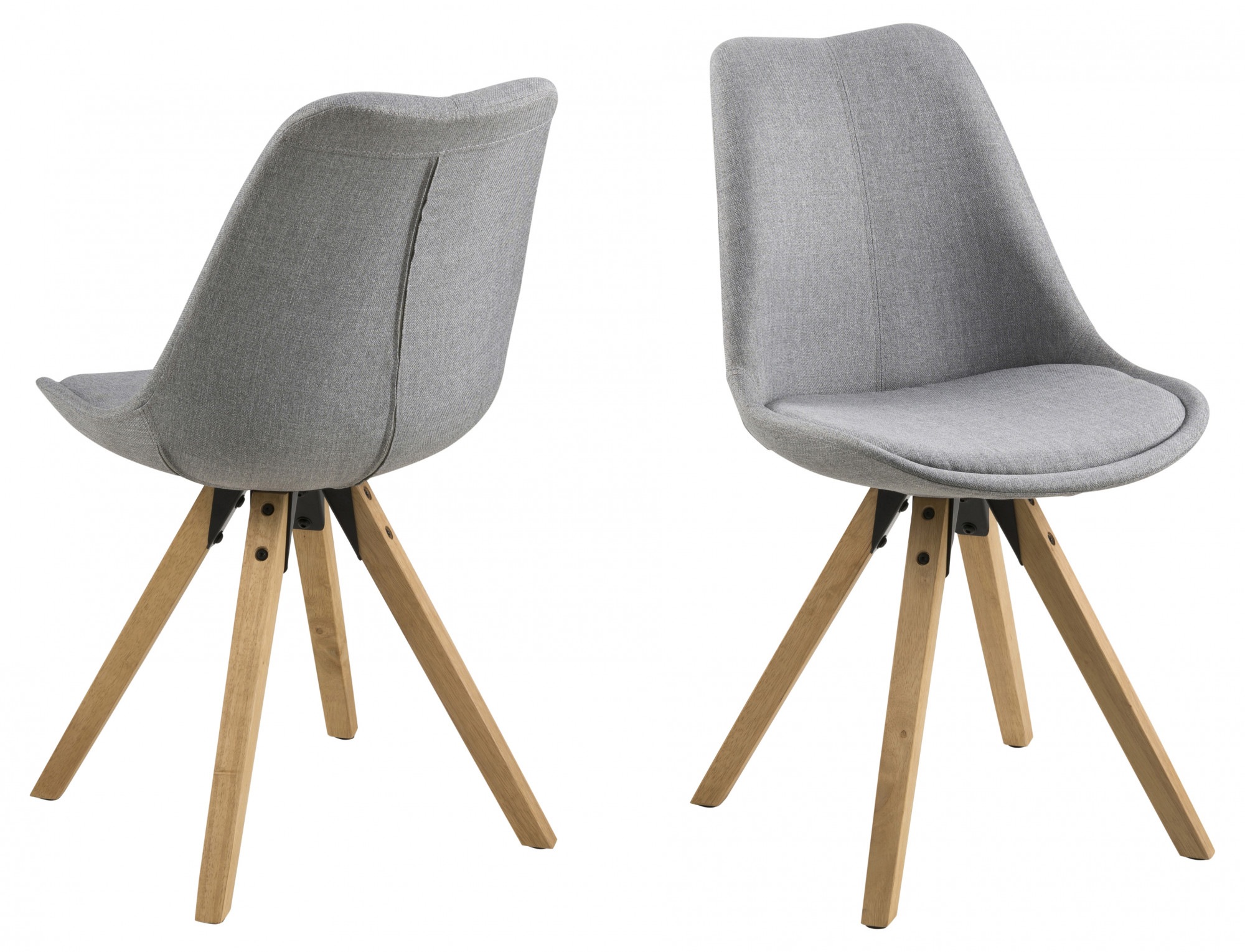ACTONA GROUP Chaise de salle à manger »Dian« (Ensemble) 2 cuissiège de forme organique avec coussin. Pieds en bois massif d’hévéa