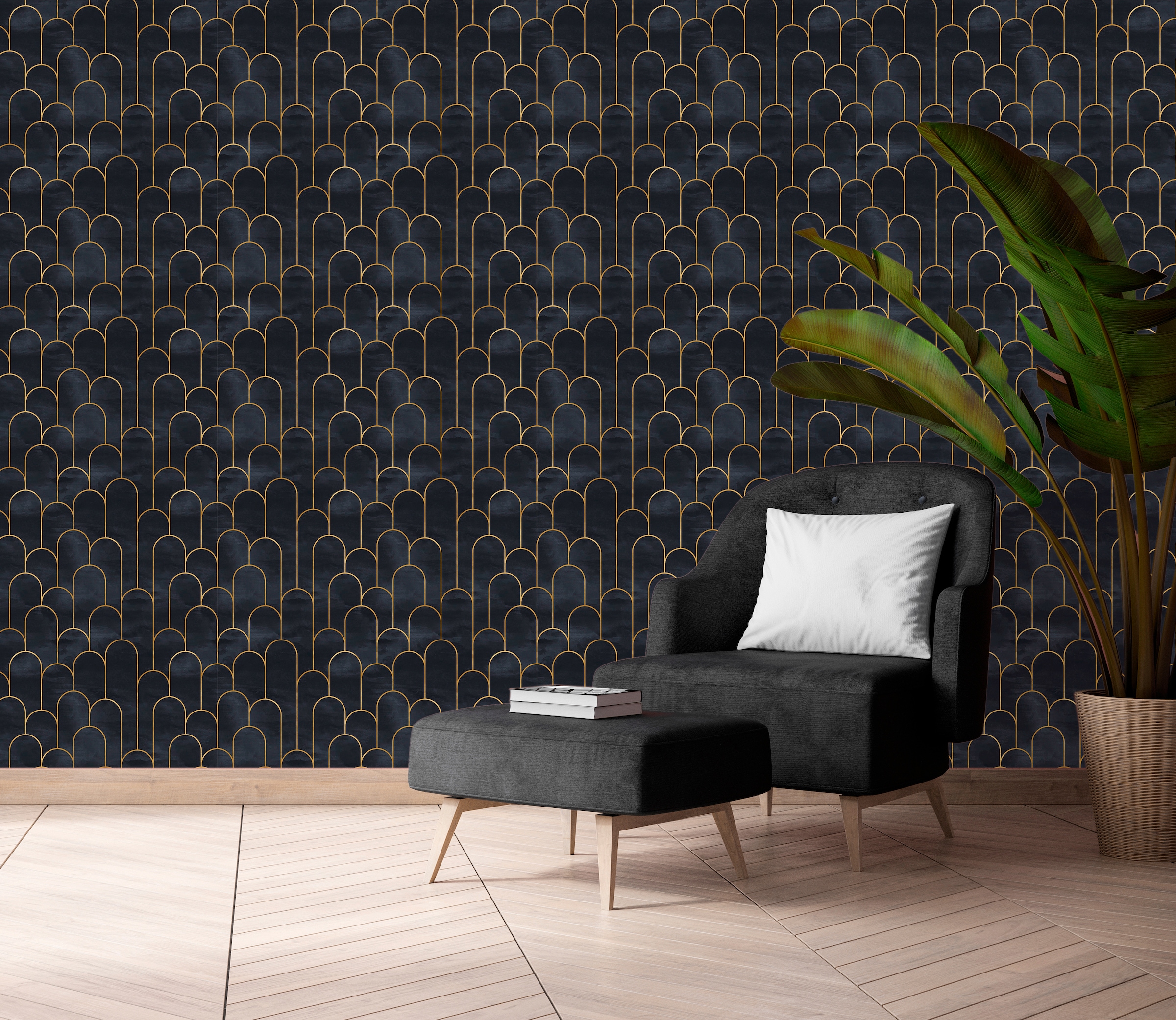 queence Papier peint vinyle »Alia« abstrait | imprimé 90x250cm, selbstklebend, kinderleichte Anbringung, , Sticker