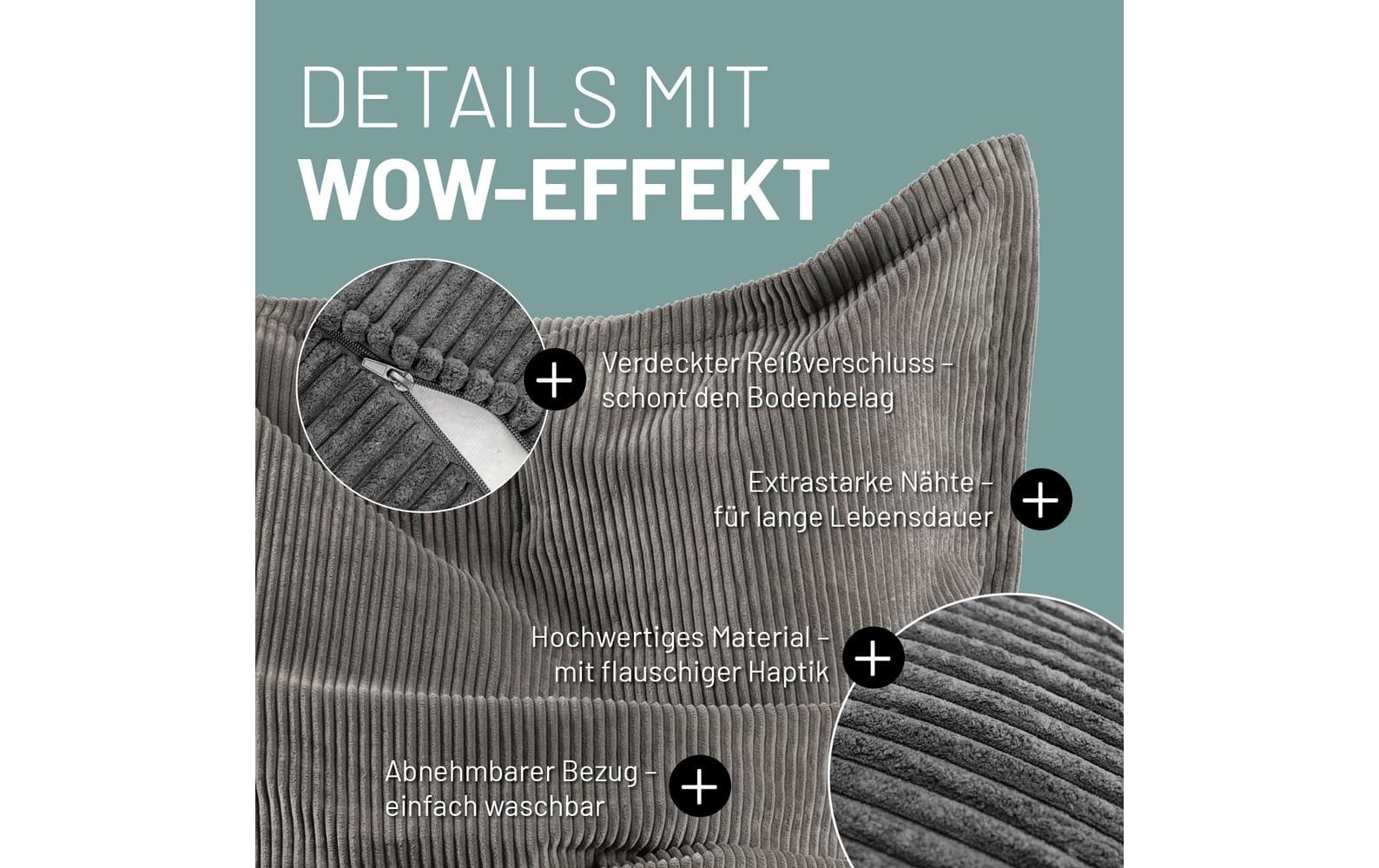 Lumaland Pouf »Cord 380 l« Sitzsack für Innen