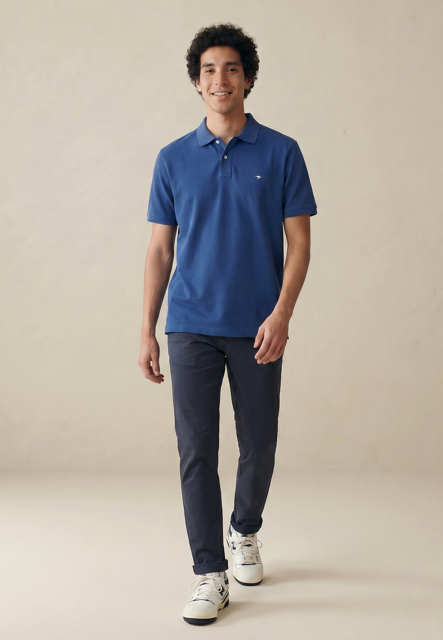 FYNCH-HATTON Poloshirt normale Passform, mit 2-Knopf-Polokragen, aus Baumwolle