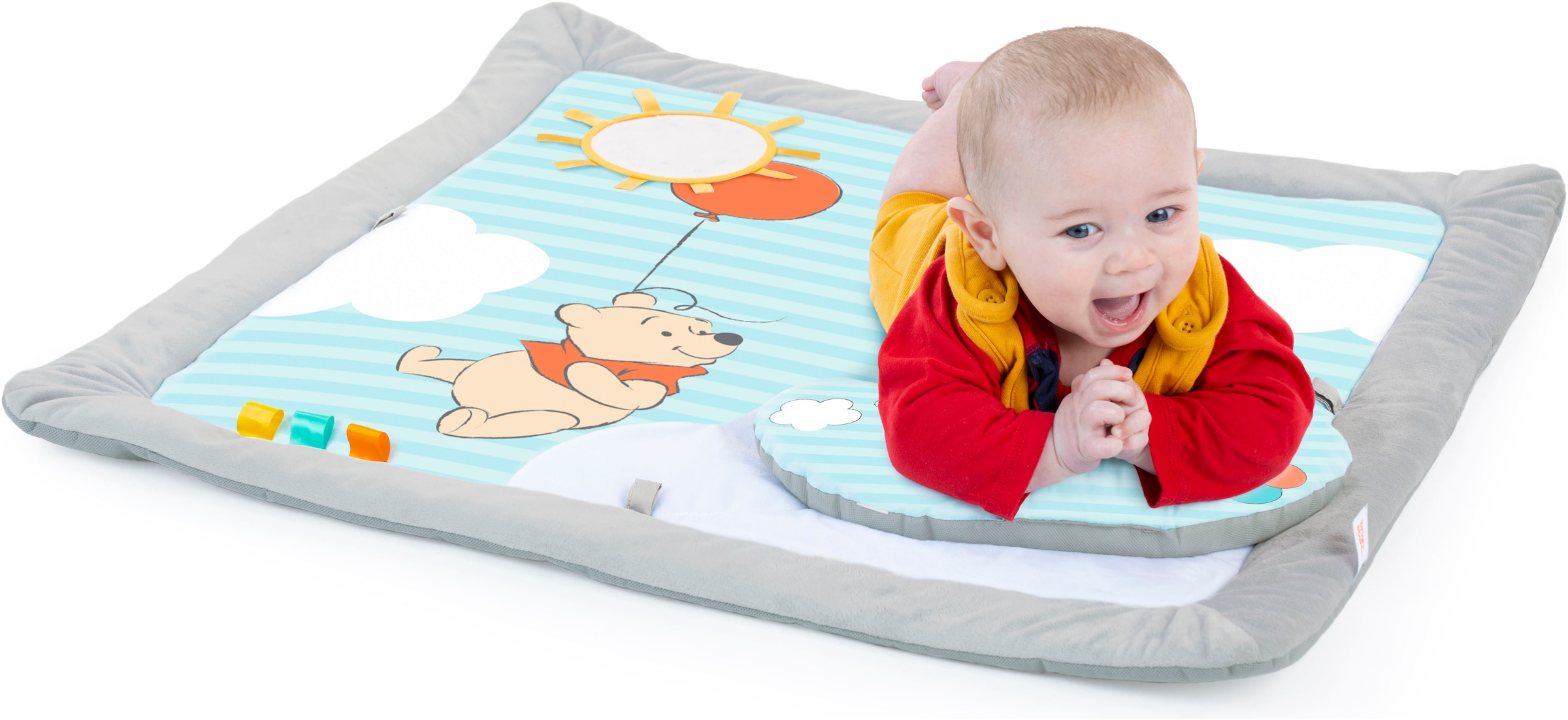 Bright Starts Spielbogen »WINNIE THE POOH Once Upon a Tummy Time ™ Activity Gym« mit Plüschmatte und Stützkissen