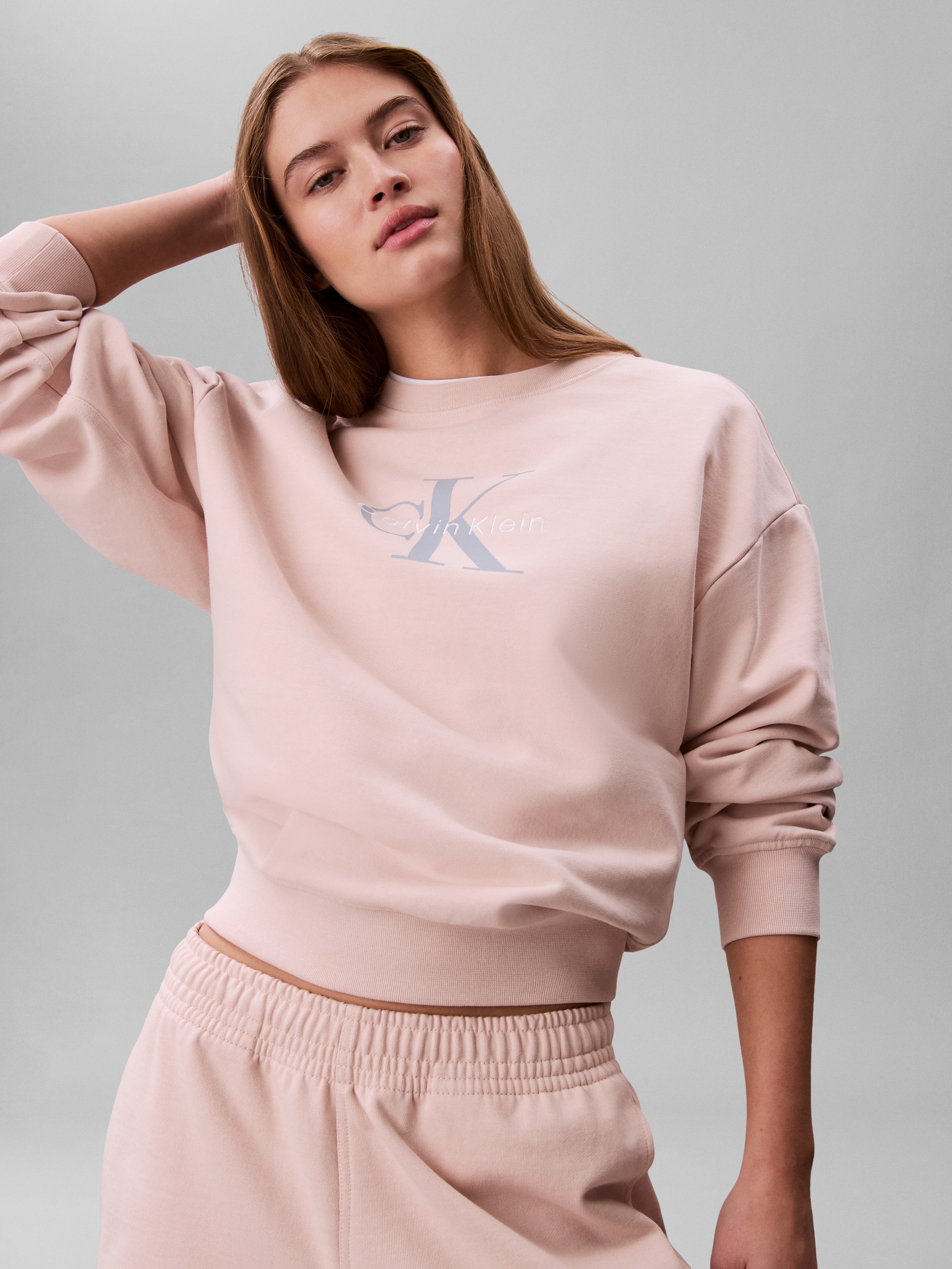 Calvin Klein Sweat-shirt »LS MONOLOGO FRENCH TERRY RLXD CR«, , inscription logo
