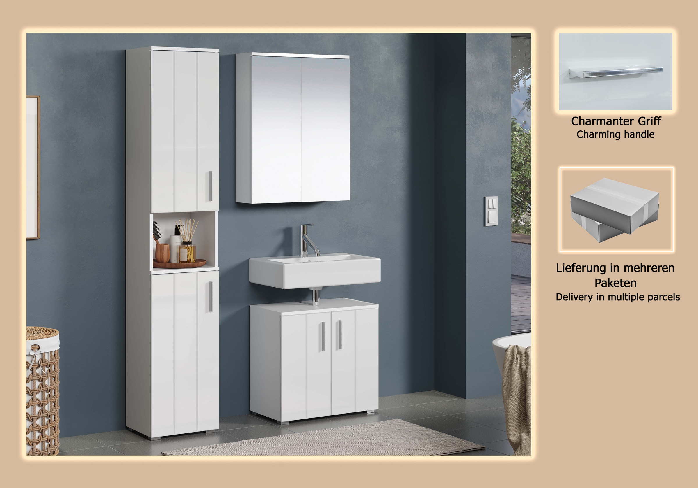 welltime Badezimmer-Set »Prag« Set, 3 Stk. tlg.