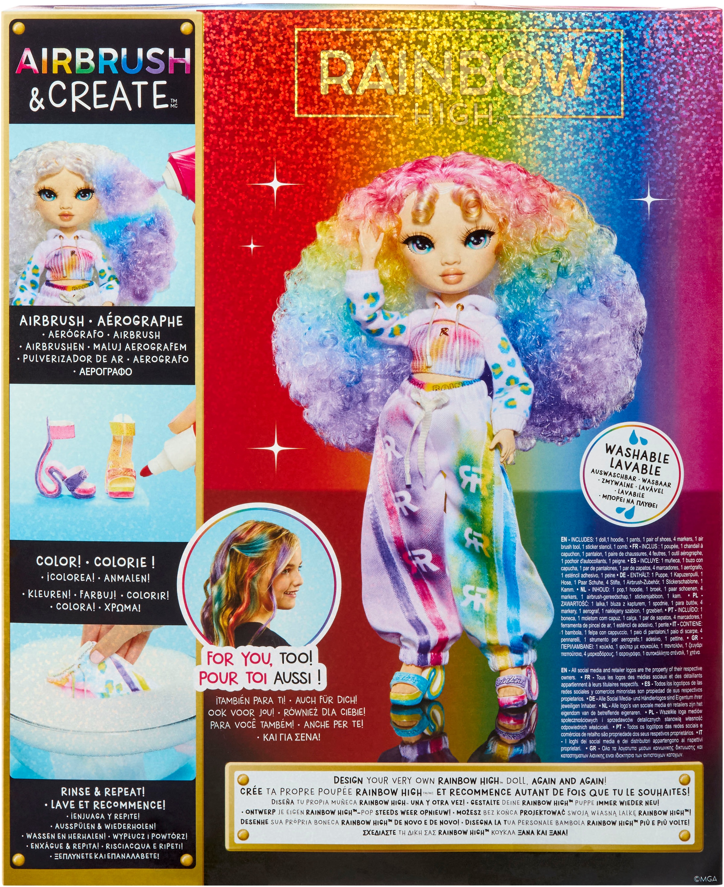 RAINBOW HIGH Anziehpuppe »Air Brush & Create Fashion Dolls -Green Eyes«