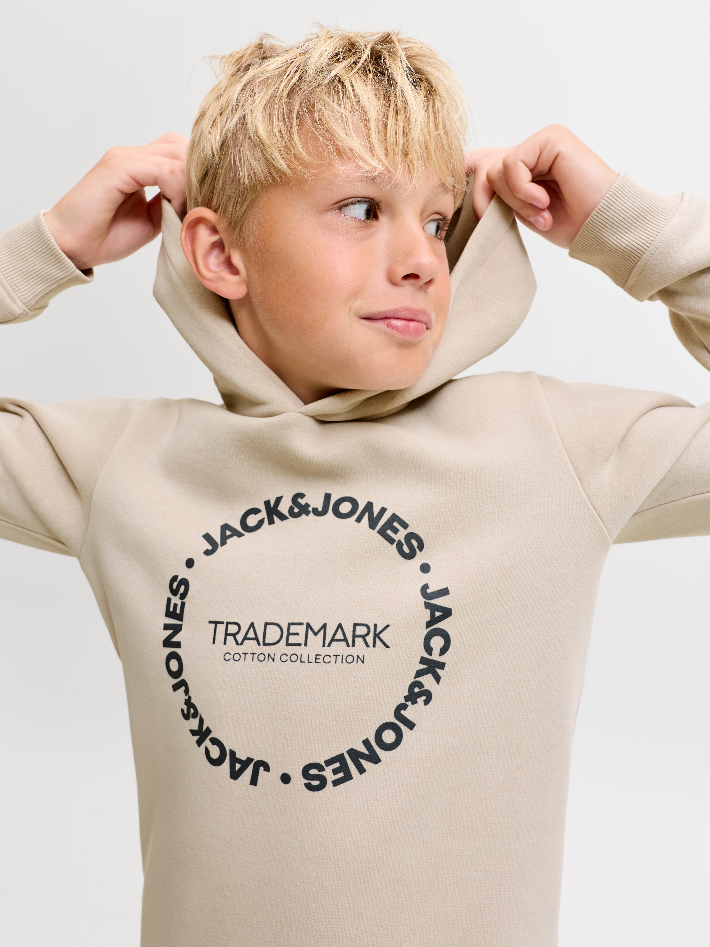 Jack & Jones Junior Kapuzensweatshirt »JJBENSON SWEAT HOOD JNR«, Materialmix, normal geschnitten
