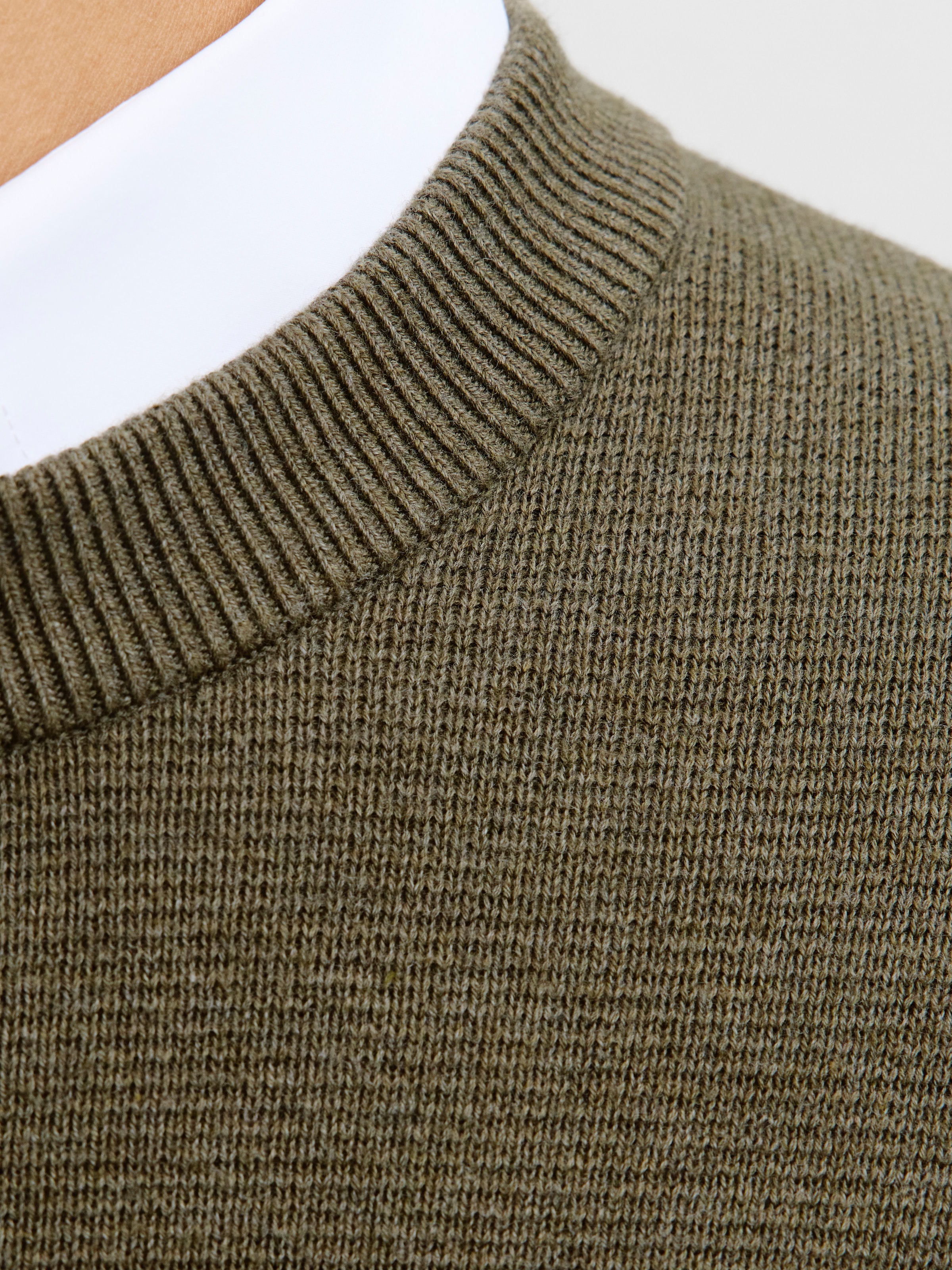 Jack & Jones Pull à col rond »JPRBLAMILANO STITCH KNIT CREW NECK SN« Baumwolle, relaxed fit