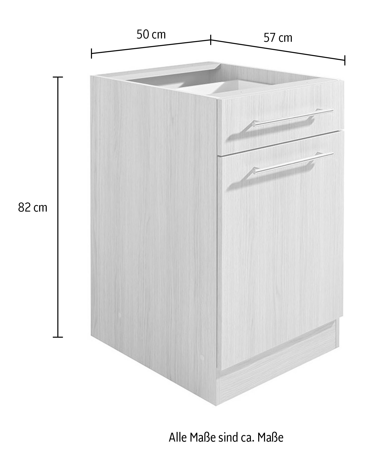 wiho Küchen Armoire basse »Filo« 50 cm breit, ohne Arbeitsplatte