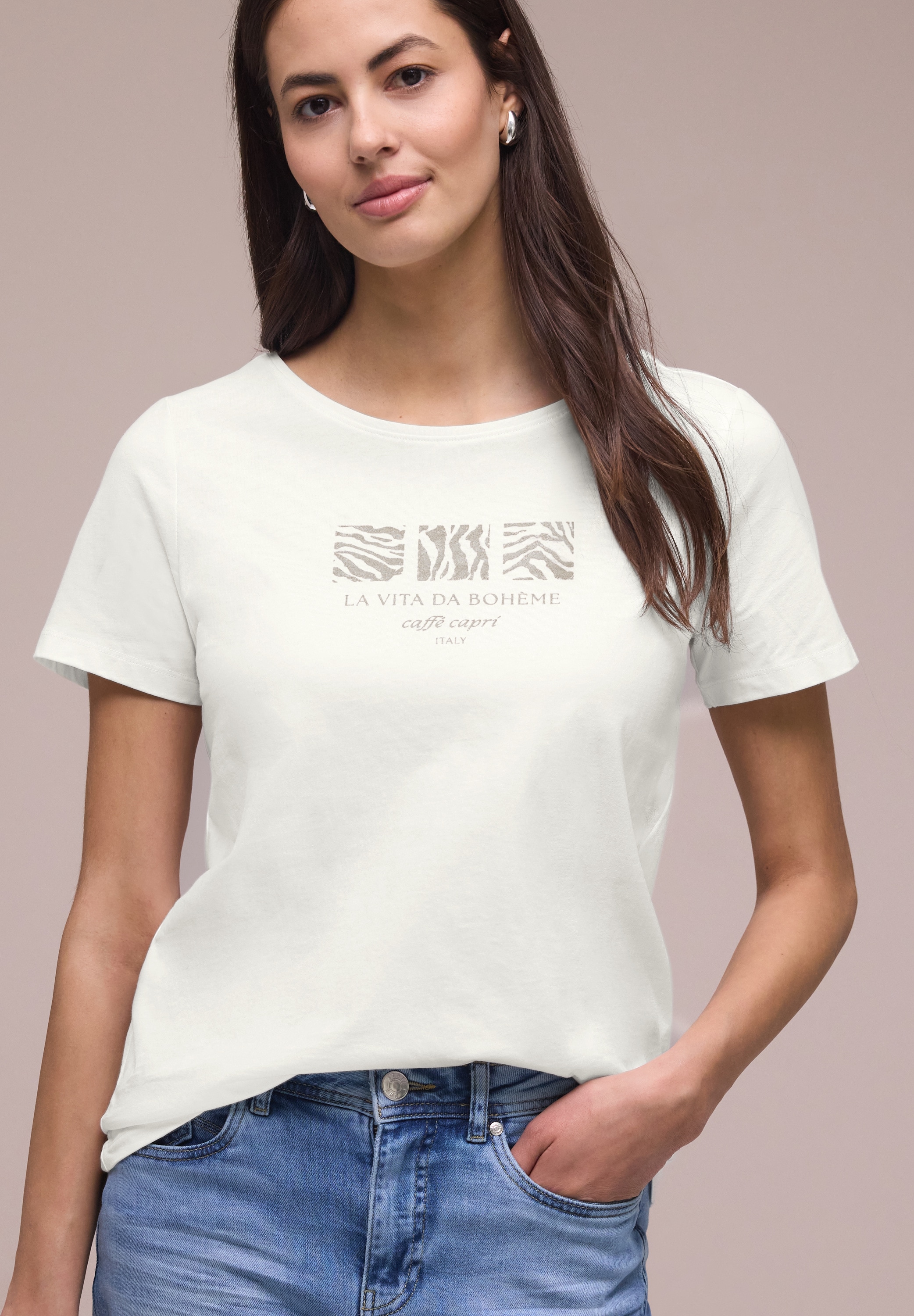 STREET ONE Kurzarmshirt Sommershirt mit Print