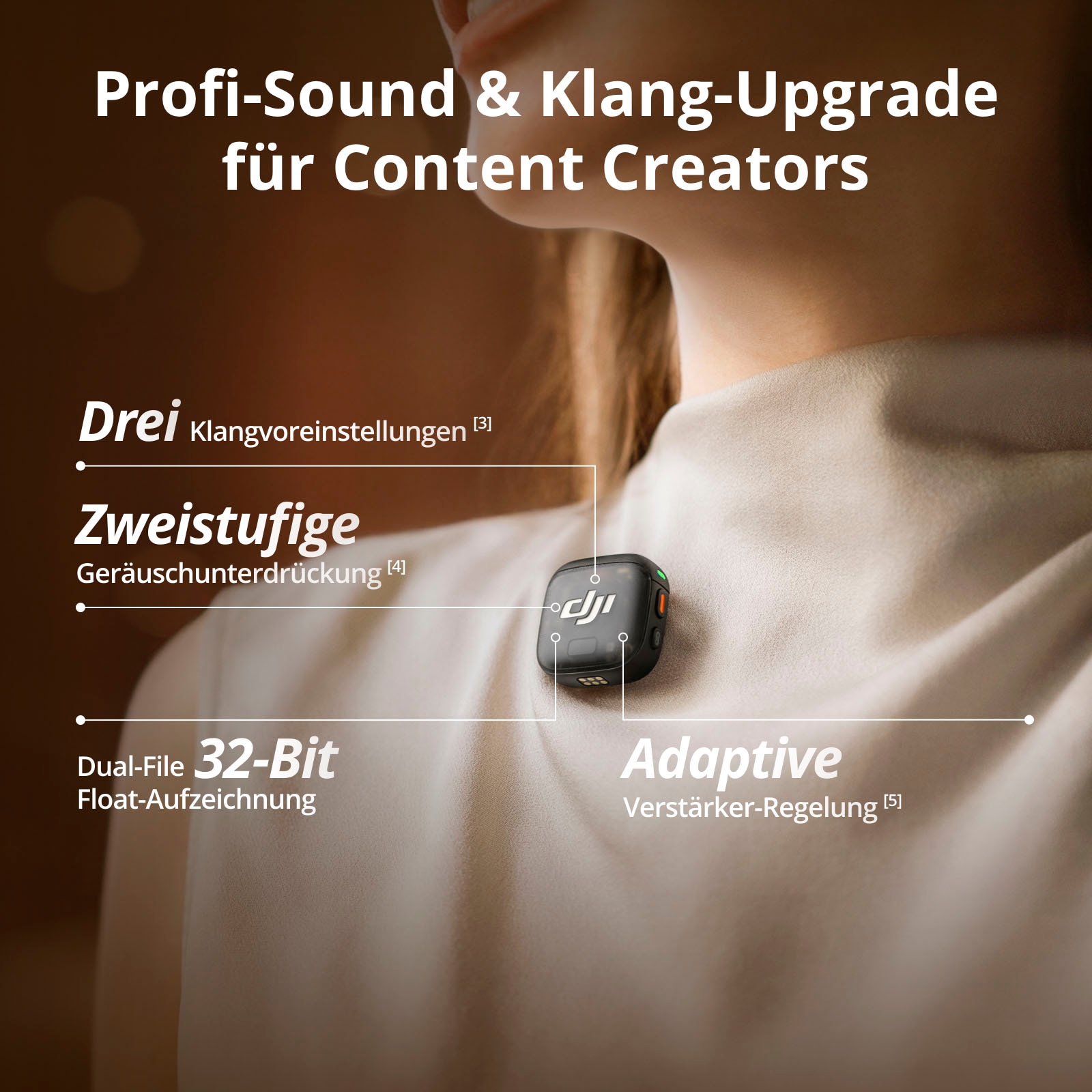 DJI Microphone de streaming »MIC 3  (1 Sender + 1 Empfänger)«