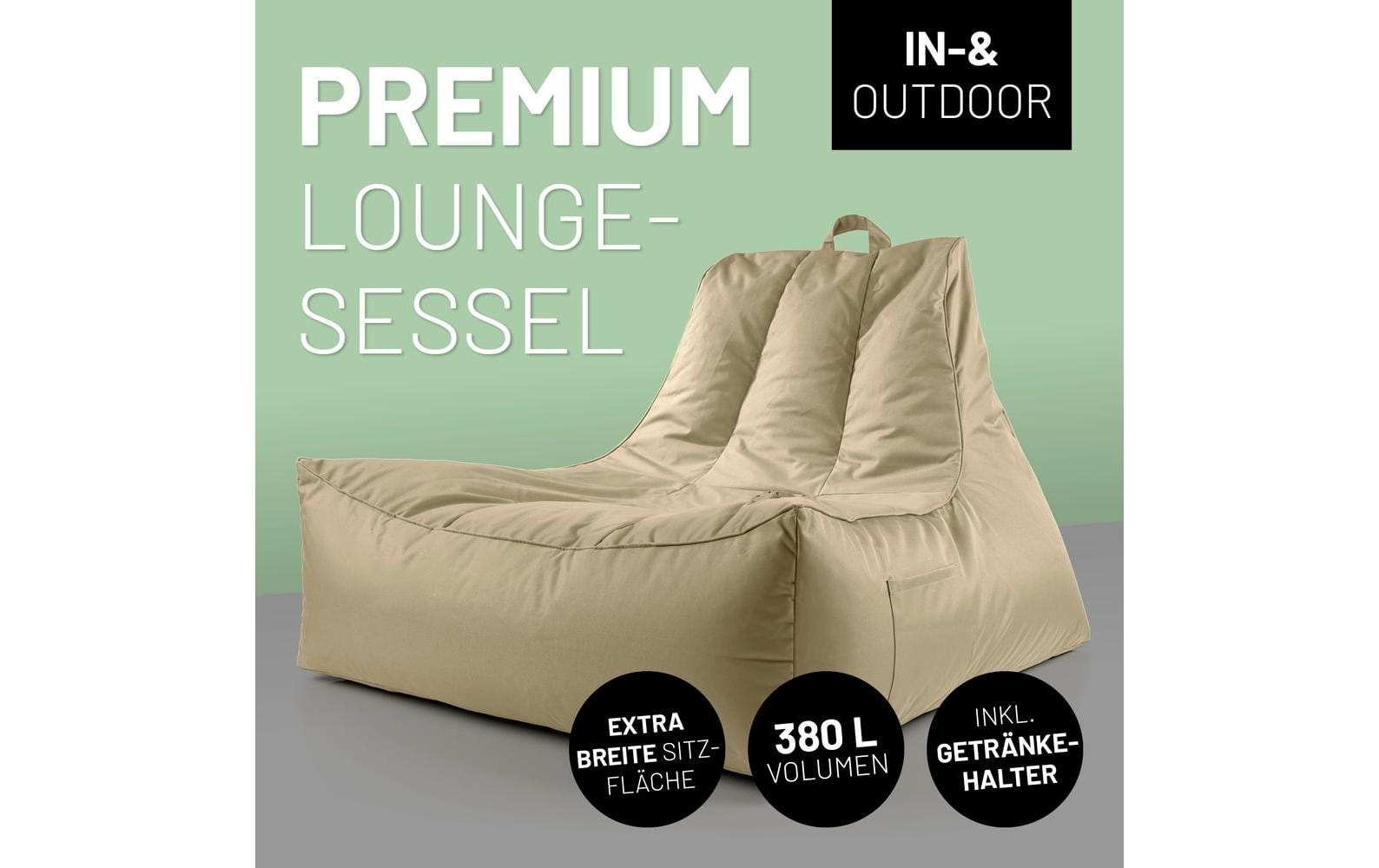 Lumaland Pouf »Lounge mit Flaschenhalter 380 l«