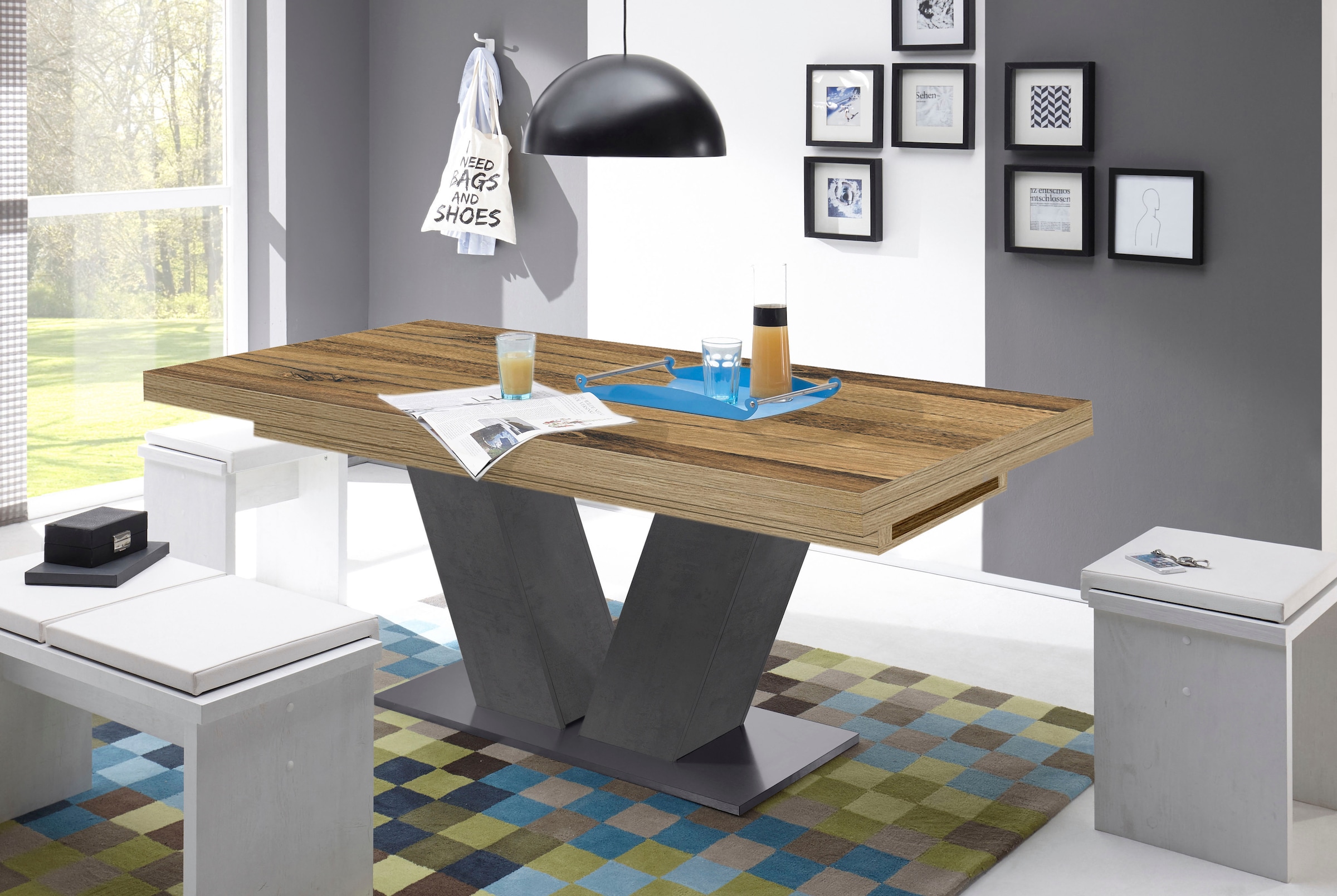 Mäusbacher Esstisch »Komfort Tisch TOPSELLER!« OTTOs Choice,  Mäusbacher Esstisch mit V Gestell und Bodenplatte