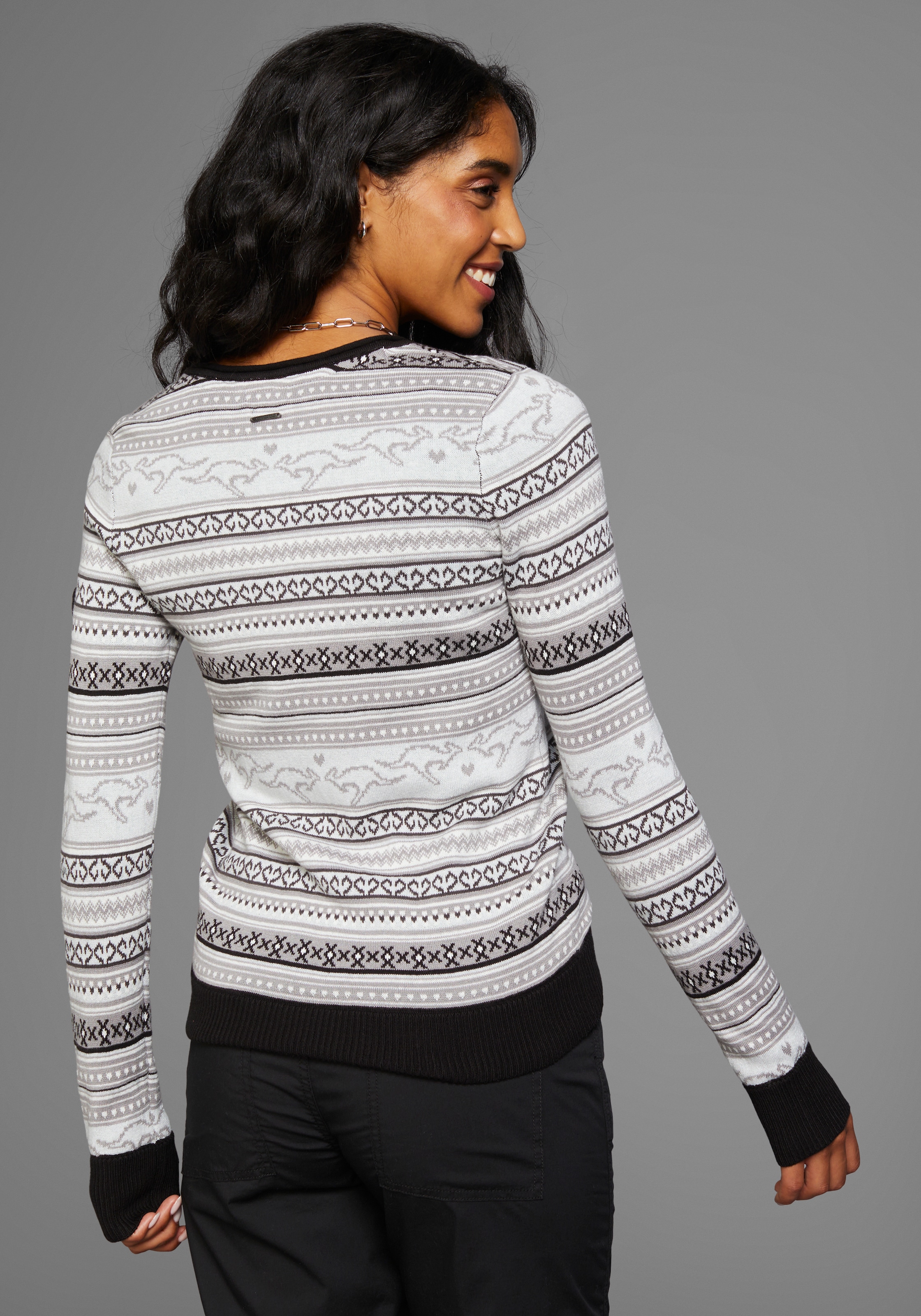 KangaROOS Norwegerpullover im  Jaquard-Feinstrick