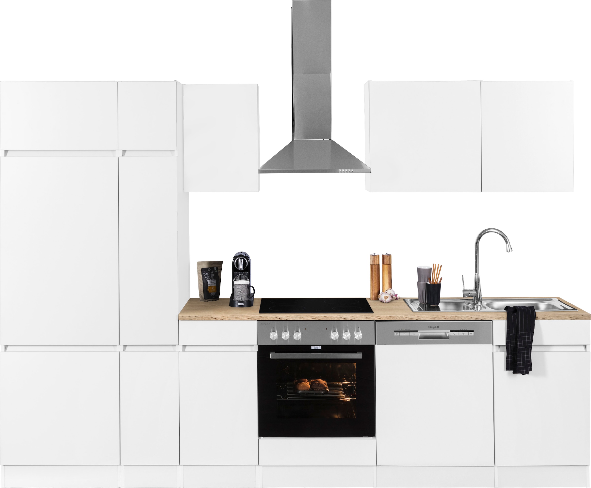 OPTIFIT Küchenzeile »Roth« Breite 300 cm, wahlweise mit E-Geräten, mit Apothekerschrank