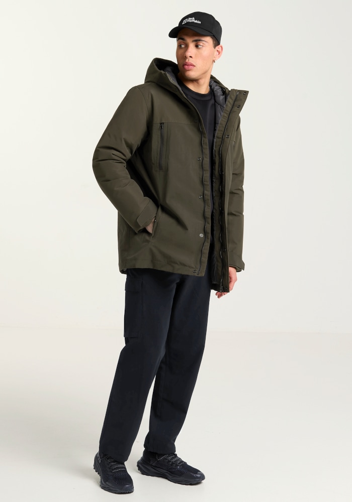 Jack Wolfskin Veste d'hiver »GLACIER SHIELD JKT M« avec capuche imperméable, coupe-vent, respirant, avec cinq poches