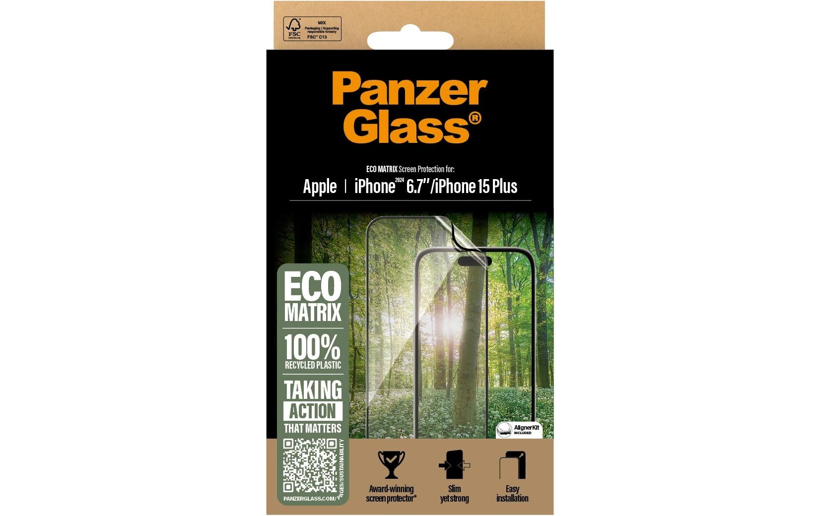 PanzerGlass Verre de protection d'écran »Ultra Wide Fit MATRIX iPhone 16 Plus« für iPhone 16 Plus 1 cuis tlg.