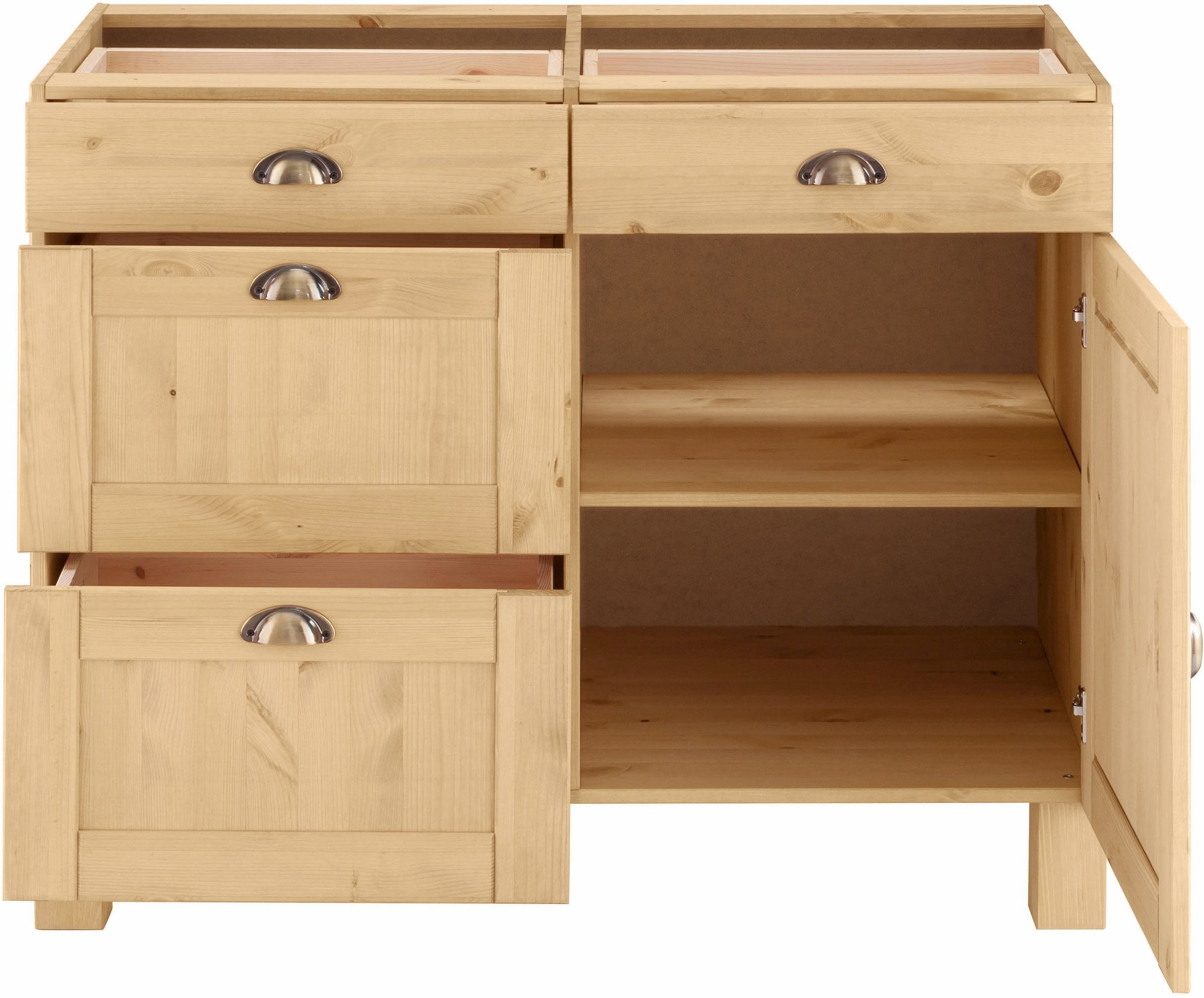 Home affaire Armoire basse »Oslo« 100 cm de large, sans plan de travail, 2 tiroirs, 2 coulisses