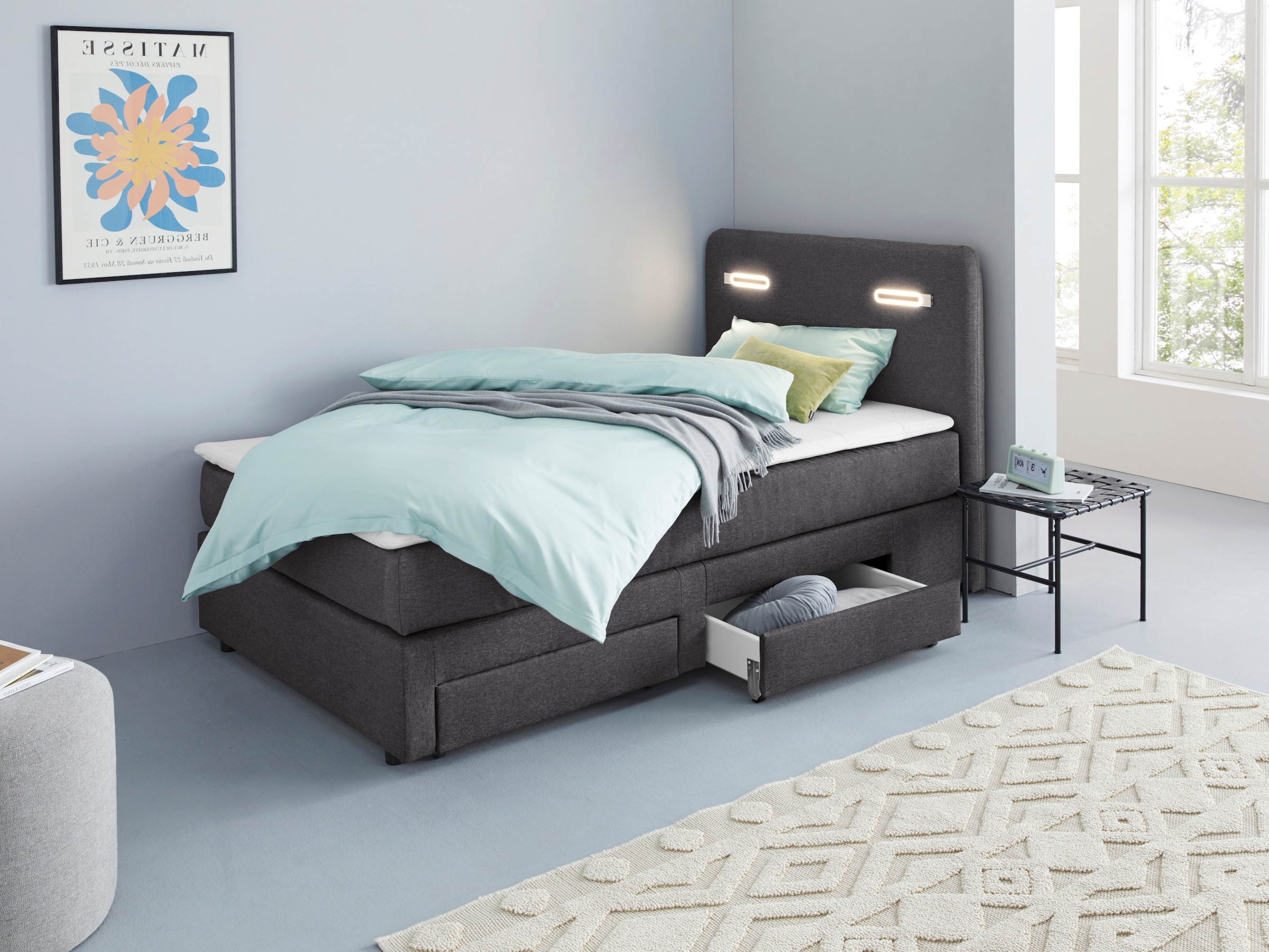 Home affaire »Luan« Schubkästen, LED-Beleuchtung und Topper, in Breite 120 cm und 180 cm