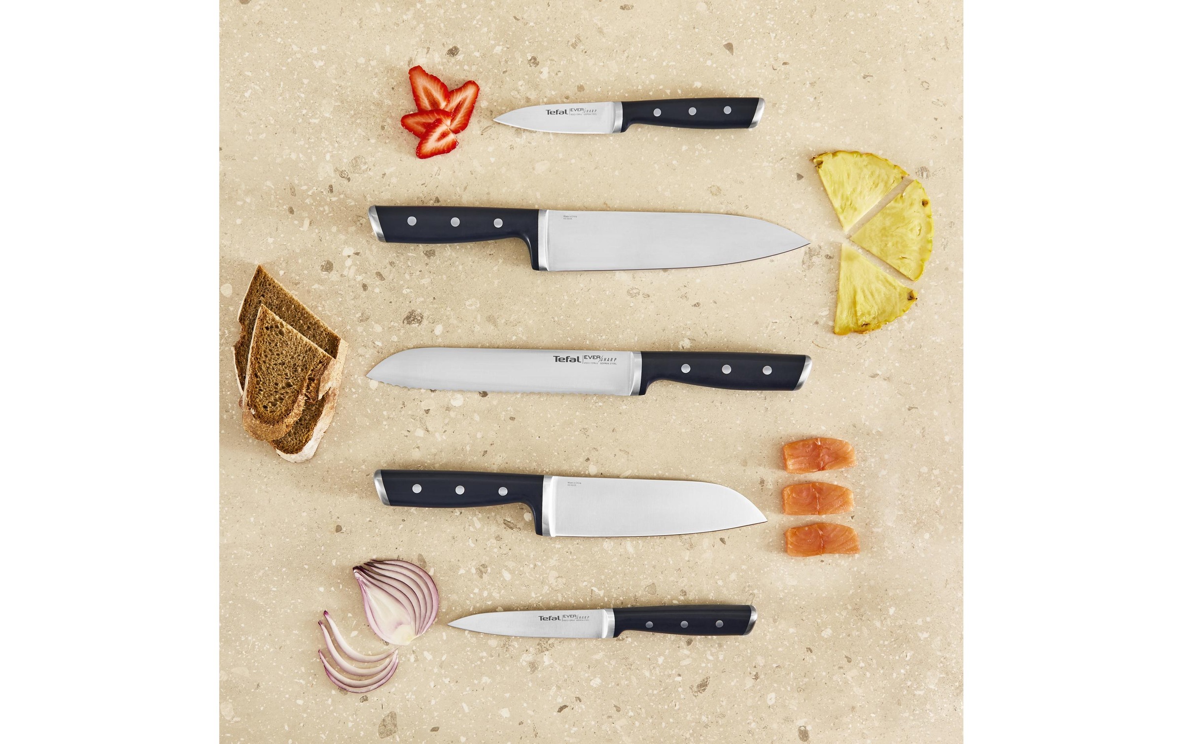 Tefal Messerblock »EverSharp Pro« 6 selbstschärfender Messerblock, Klinge aus deutschem Edelstahl