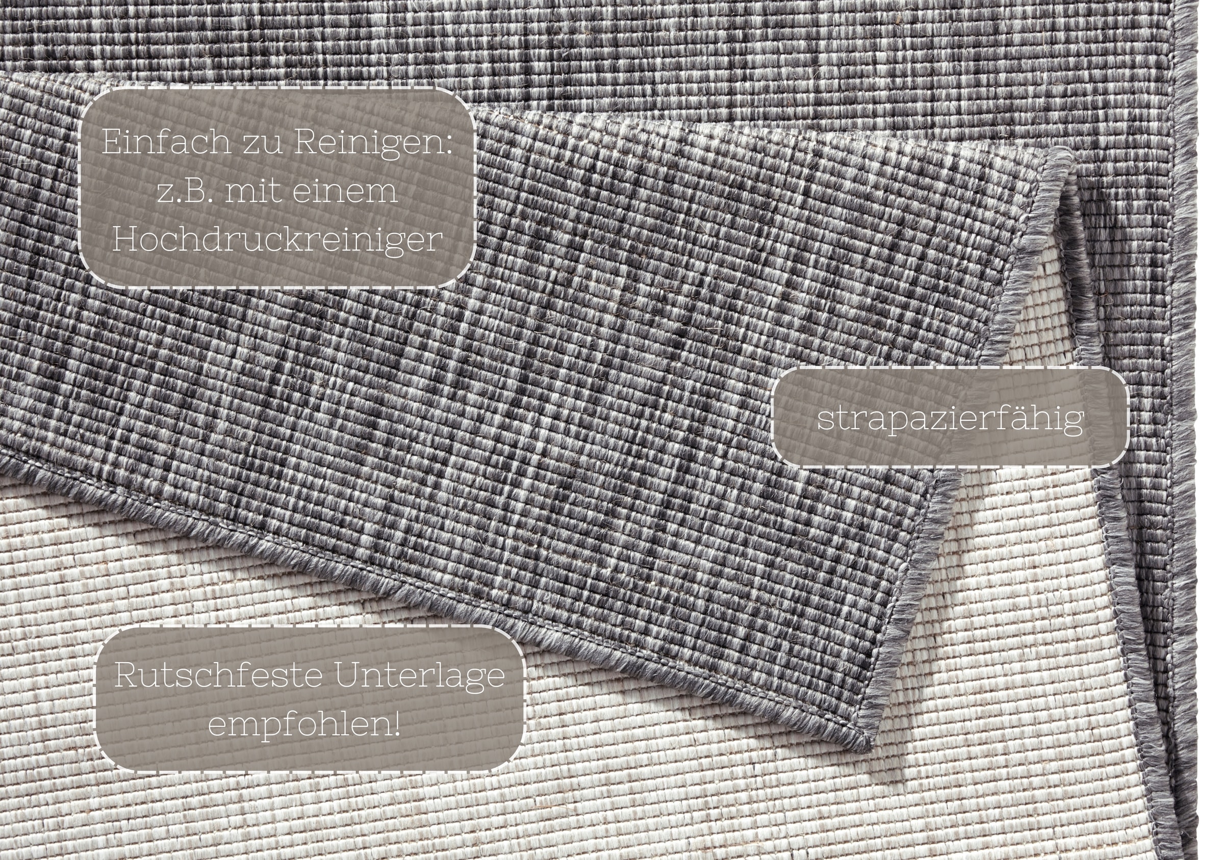 NORTHRUGS Tapis »Miami Wendeteppich« Rectangulaire 5 mm Höhe In-& Outdoor, Wetterfest, Balkon, Läufer, Wohnzimmer, Wasserfest