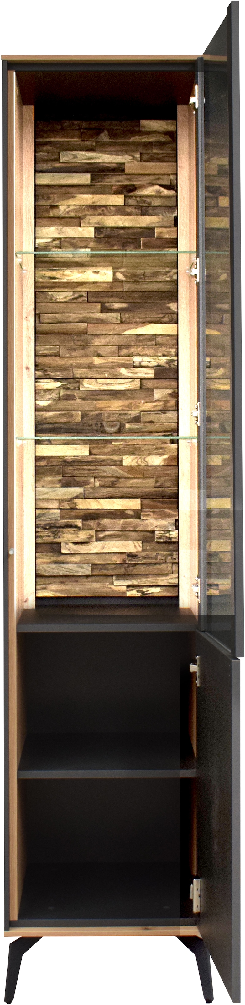 Mäusbacher Vitrine sur pied »Faro« Faro Standvitrine B 43 cm, inkl. Beleuchtung, Push to open, Metallfüsse