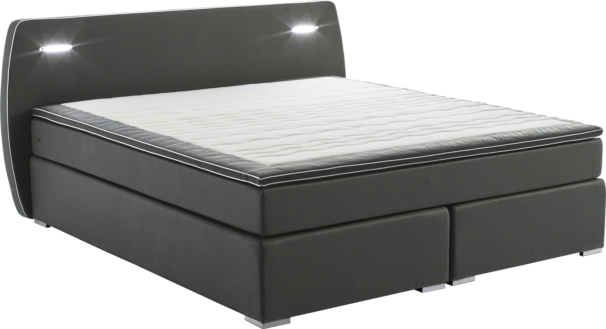 ATLANTIC home collection Boxspringbett »REX LED« inklusive LED-Beleuchtung und Topper