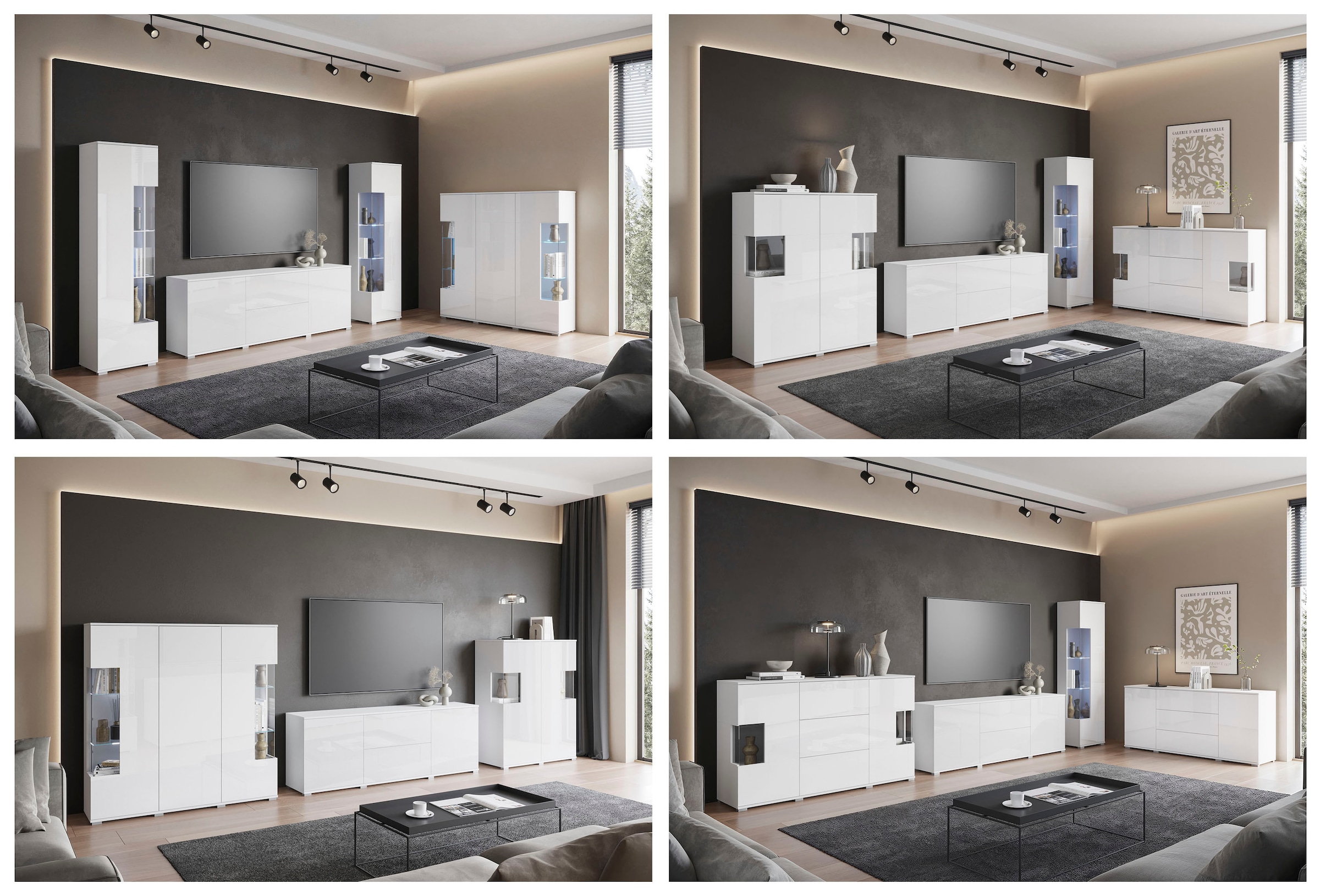 GOODproduct Buffet »Kenia, Kommode für das Schlafzimmer/Wohnzimmer« 1 cuis tlg. Modernes Sideboard mit 3 Schubladen und 4 Fächern,  Breite 150 cm