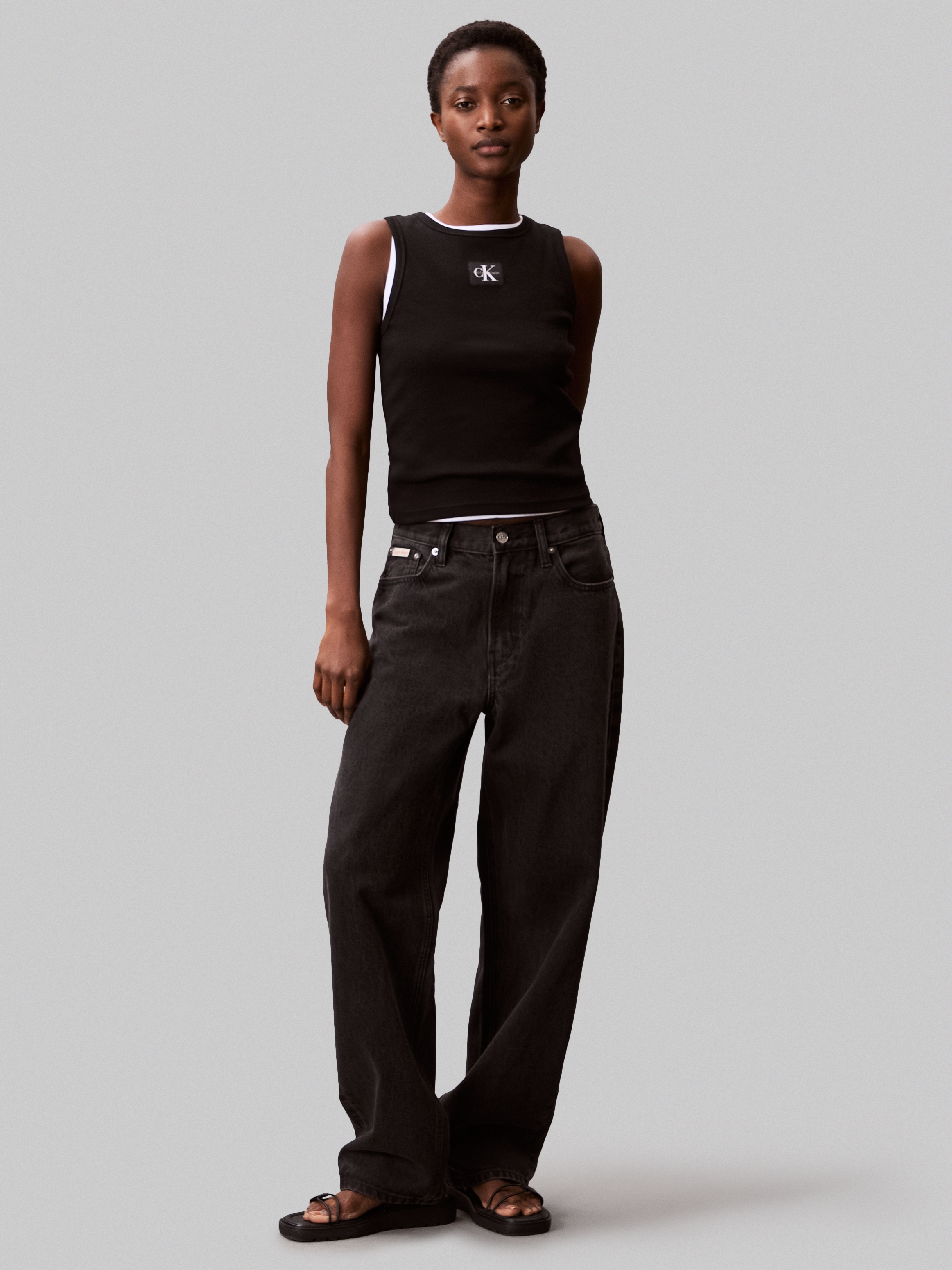 Calvin Klein Jeans Tanktop »A - WVN LBL 2X2 CTTN« Mit Rundhalsausschnitt