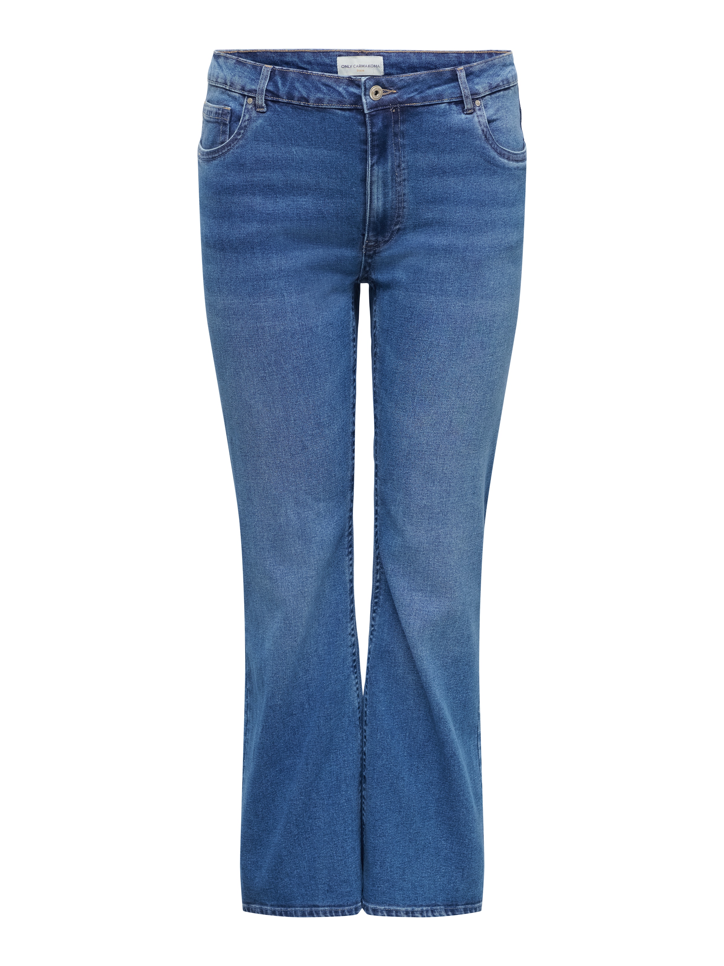 ONLY CARMAKOMA Jeans bootcut »CARPHOEBE REG BACK POC FLA PIM852 NOOS« mélange de coton, taille régulière