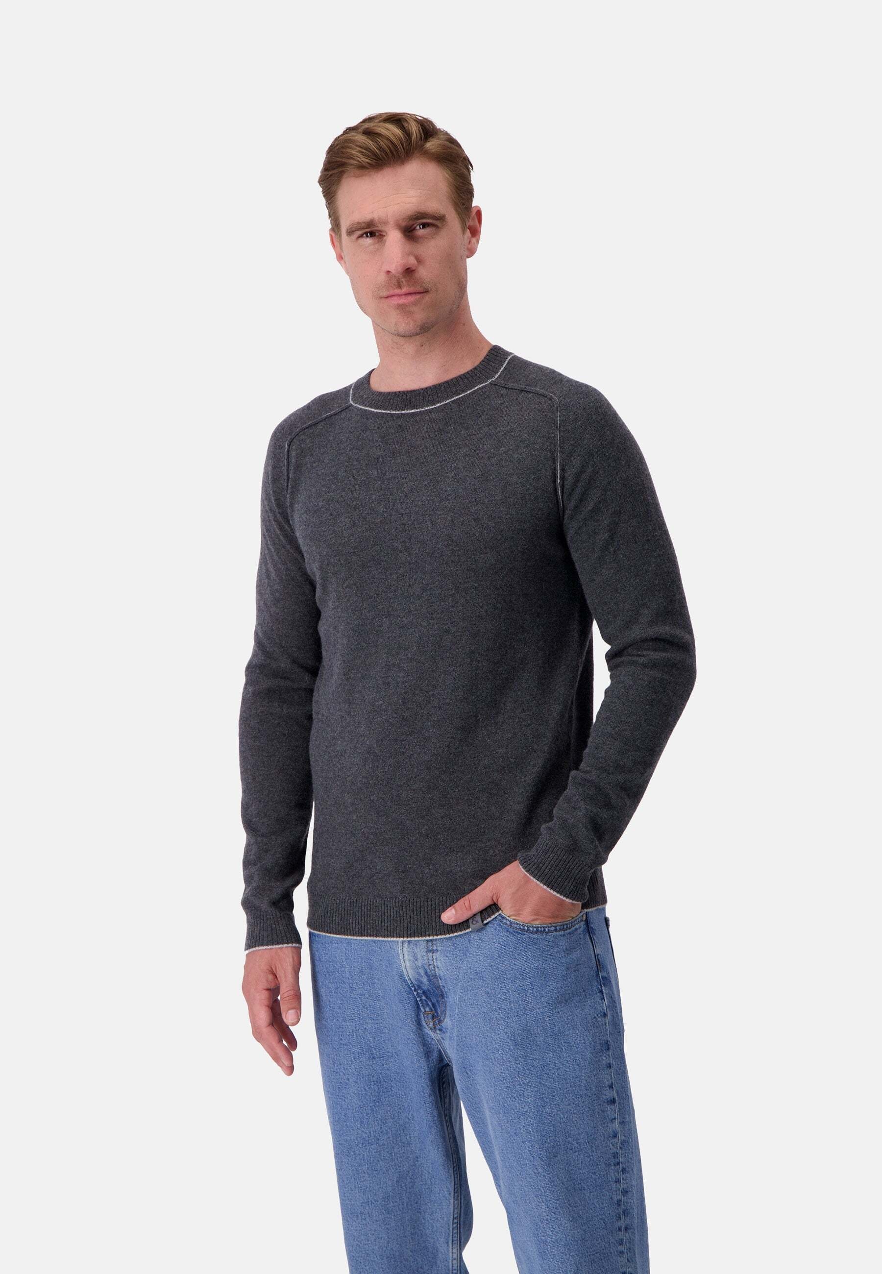 colours & sons Strickpullover »colours & sons Pullover Roundneck-Merino Blend«