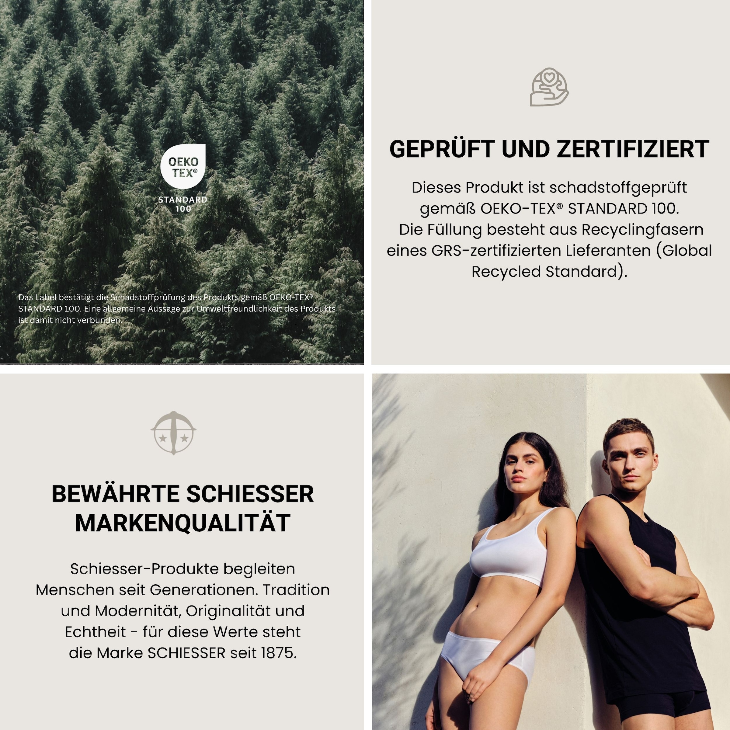 Schiesser Lit 4 saisons »Lykke - 2 zusammenknöpfbare Steppdecken für Sommer und Winter« 4 saisons 1 cuis tlg. Certifié STANDARD 100 par OEKO-TEX®