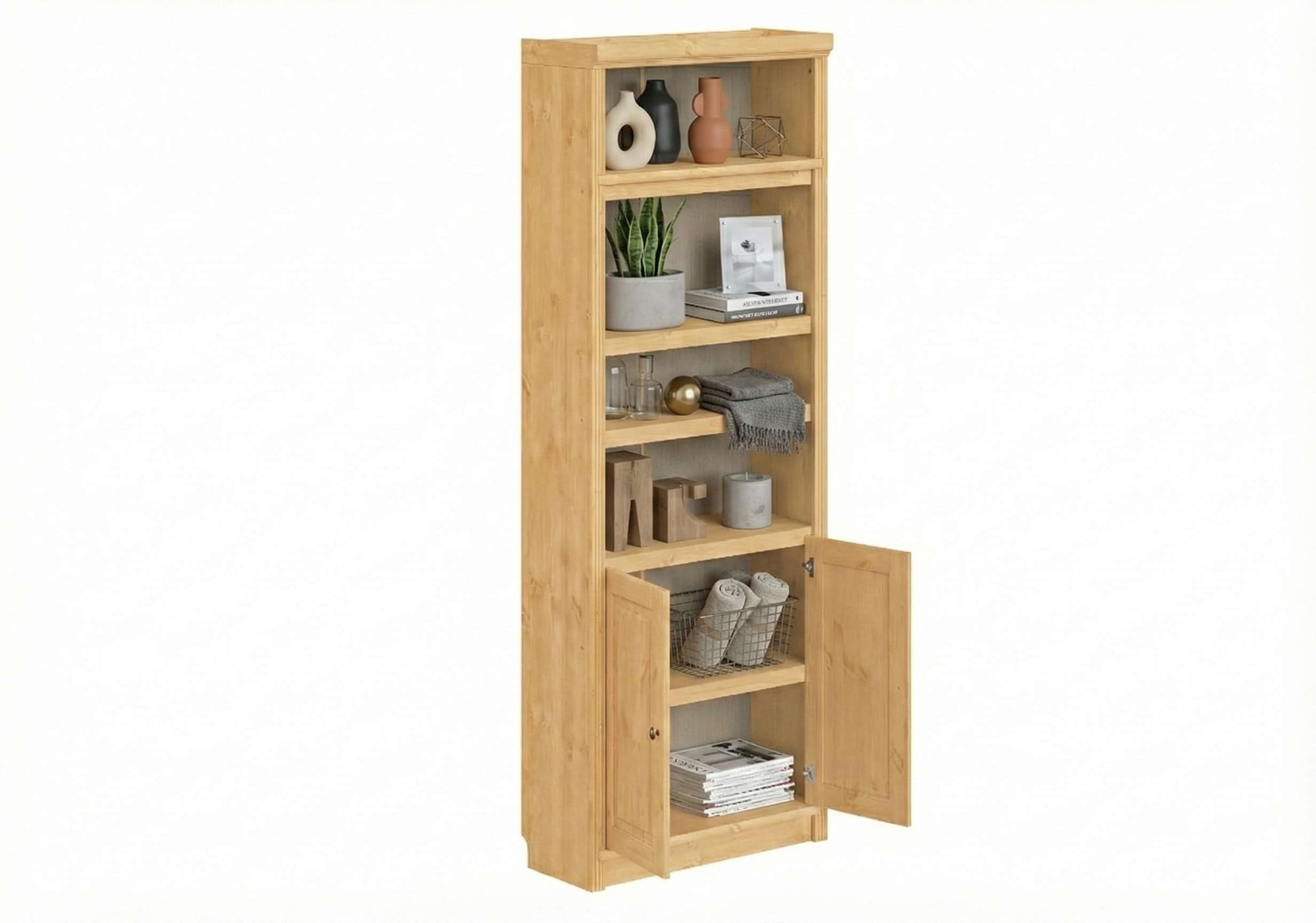 GOODproduct Bücherregal »mit 2 Türen Soeren Regal Aktenregal B/T/H: 80/29/220 cm« massive Kiefer, FSC®-zertifiziert