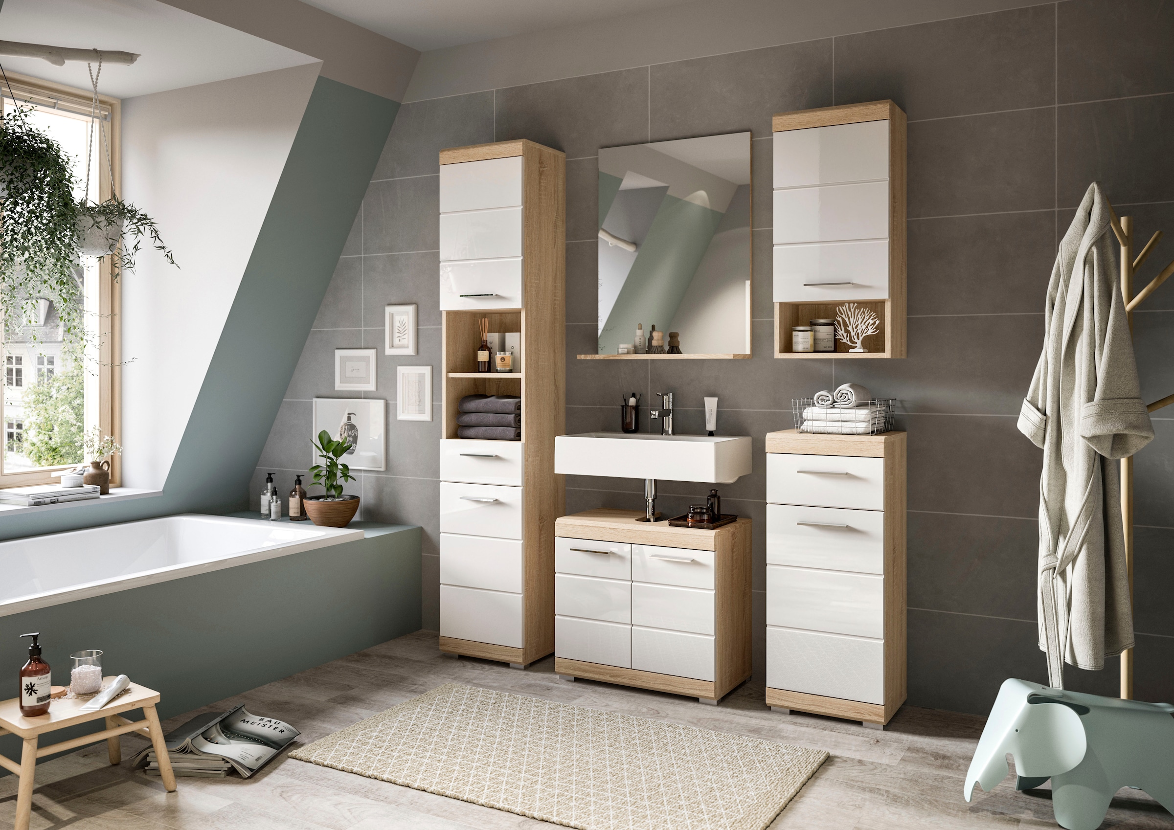 welltime Ensemble de meubles de salle de bain »Siena, 5 teilig, bestehend aus:« Ensemble, BEST-SELLER !, 5 cuis tlg.