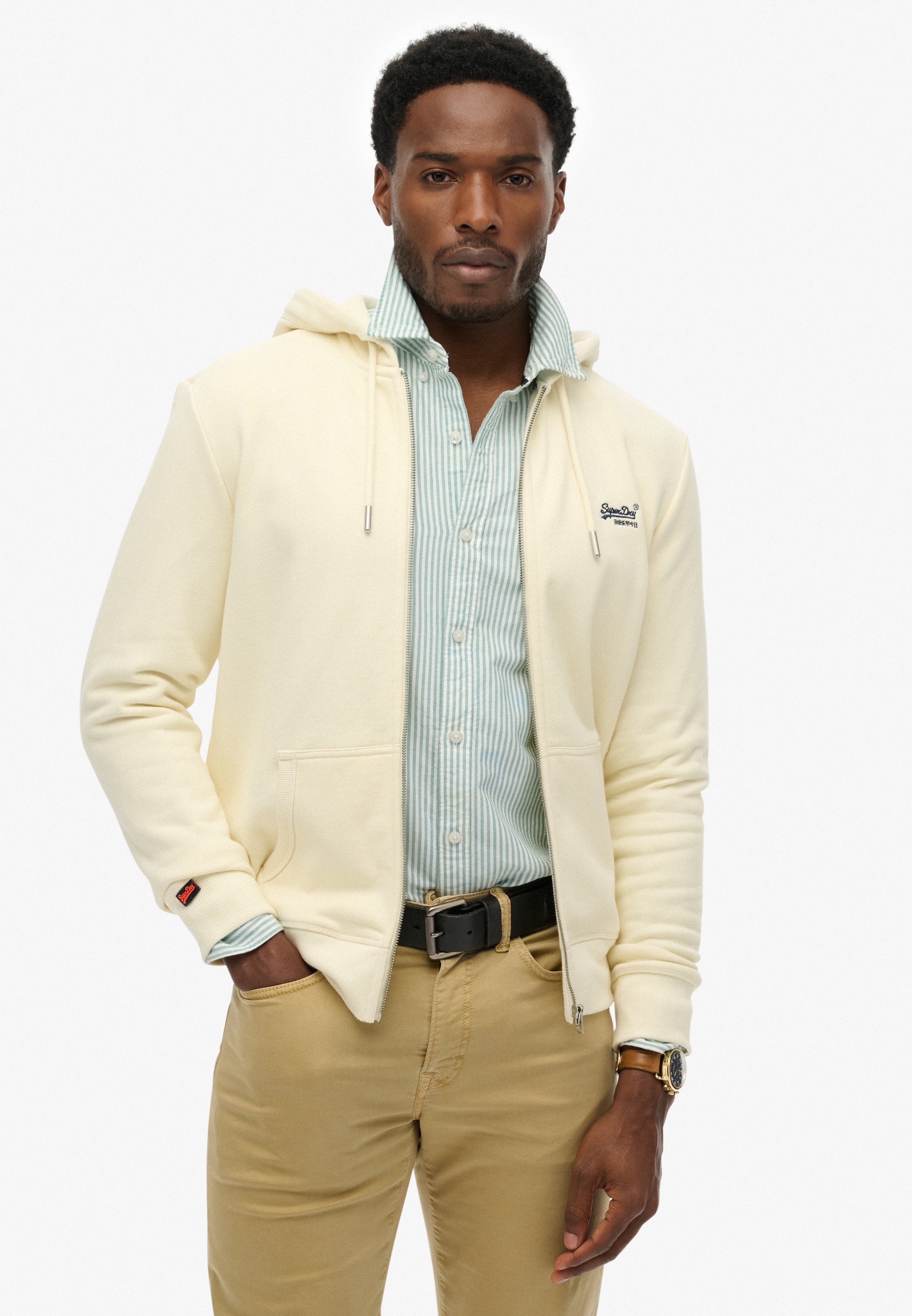 Superdry Sweat à capuche »ESSENTIAL LOGO ZIP HOODIE HB« Baumwollmischung, slim fit