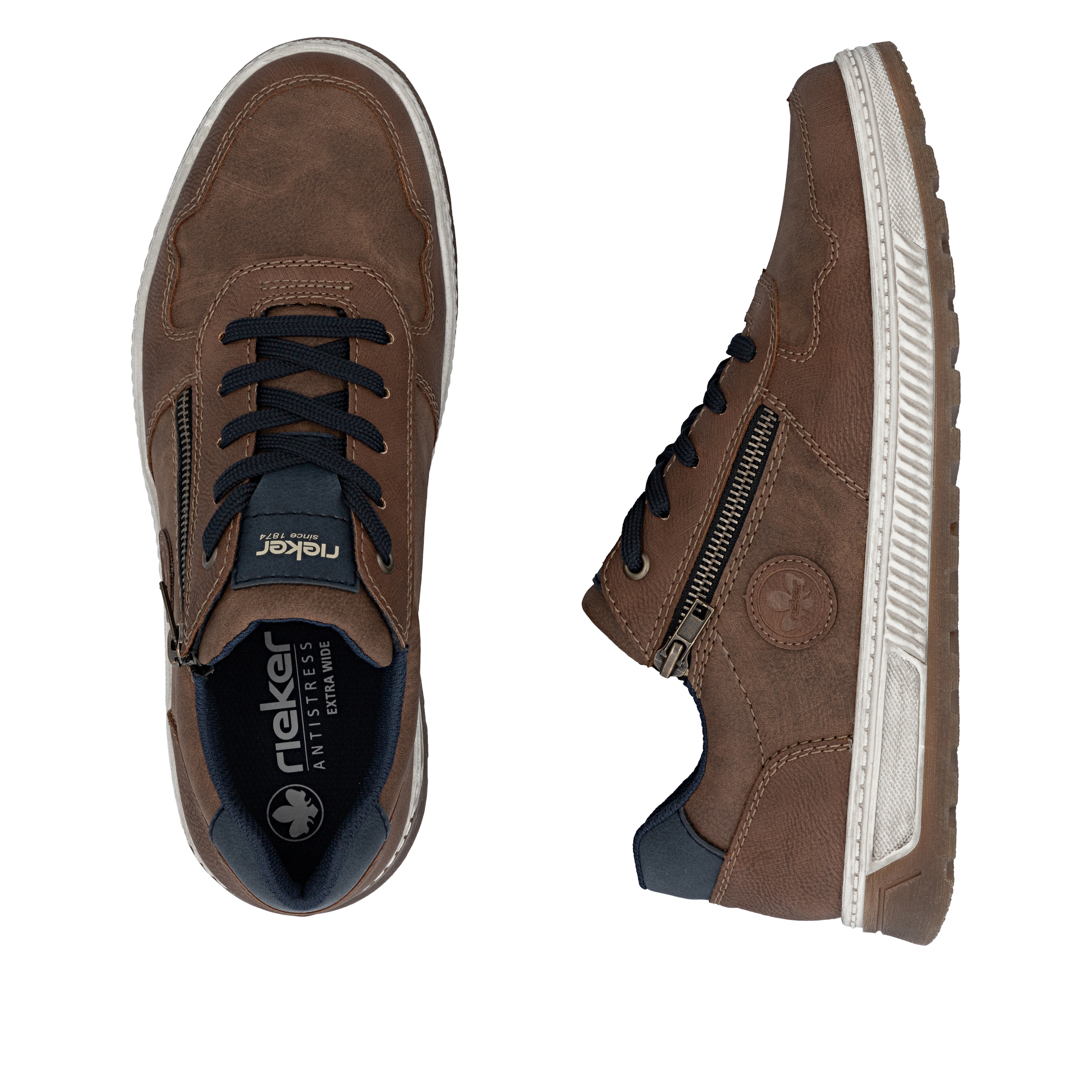 Rieker Sneaker  Freizeitschuh, Halbschuh, Schnürschuh mit Kontrastbesatz