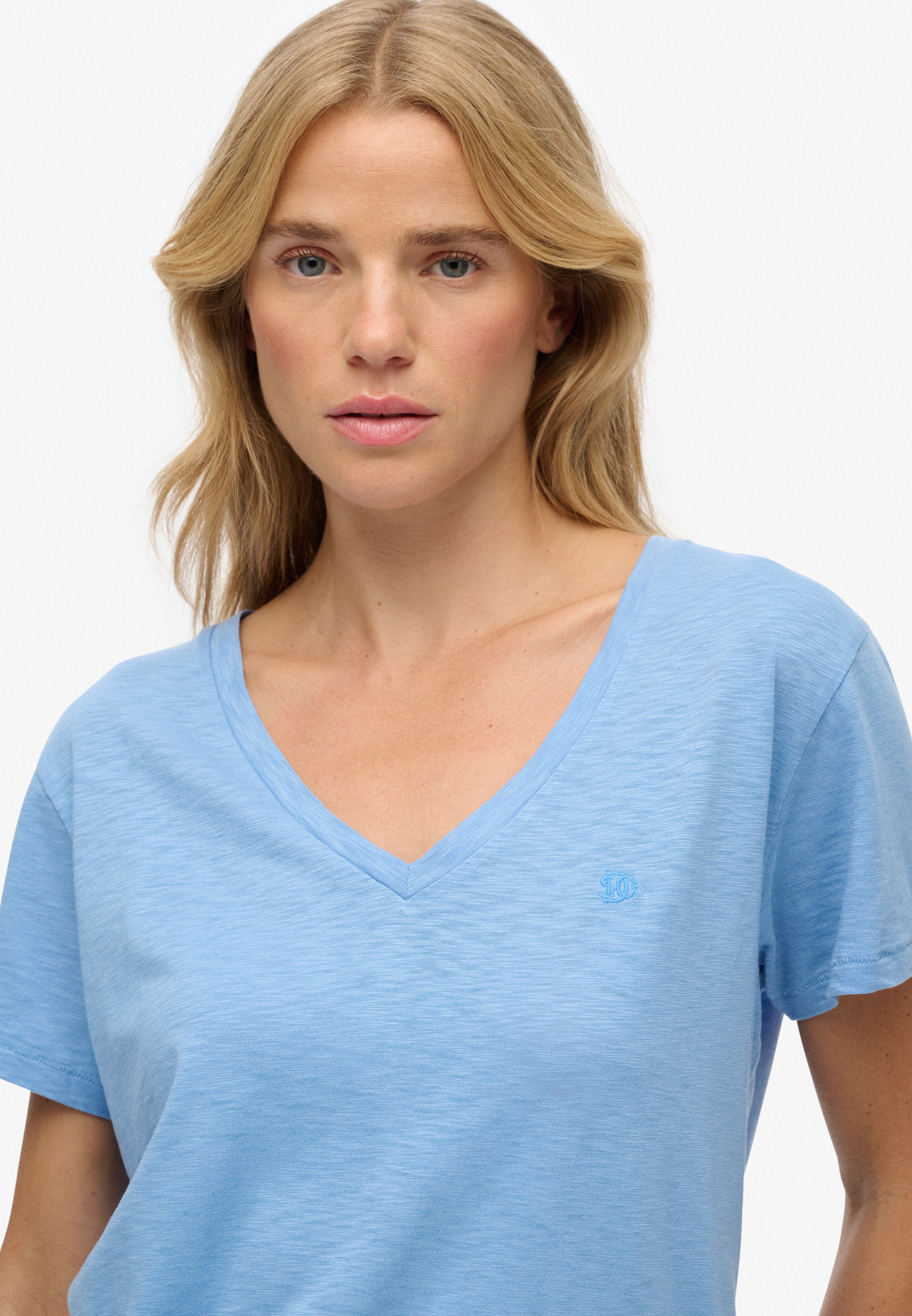 Superdry T-Shirt »STUDIOS SLUB EMB VEE TEE« Baumwollmischung, relaxed fit