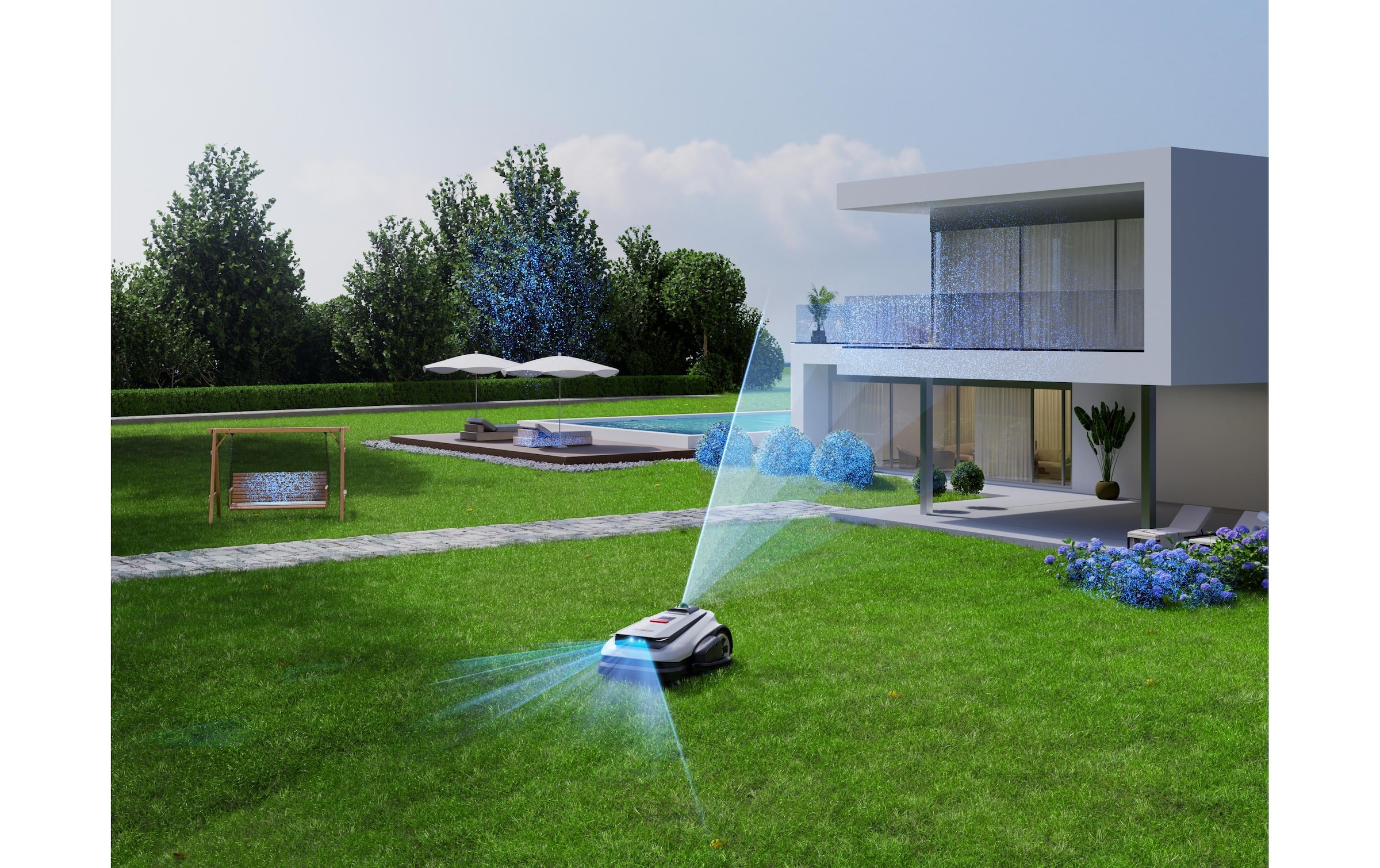 ECOVACS Robot tondeuse »GOAT A1600 LiDAR PRO« Mäheffizienz von 400 m²/h, Trimmer (8500 rpm),   Dual-LiDAR Navigation, leistungsstarker 32-V Energieplattform